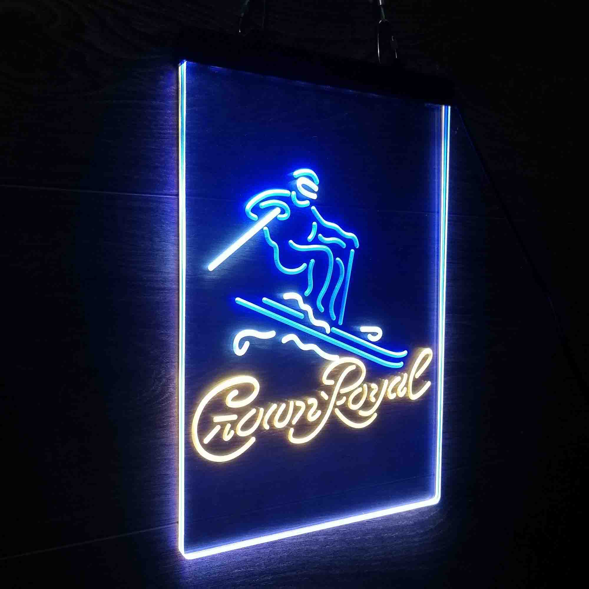 Crown Royal Ice Skiing Neon LED Sign 3 Colors