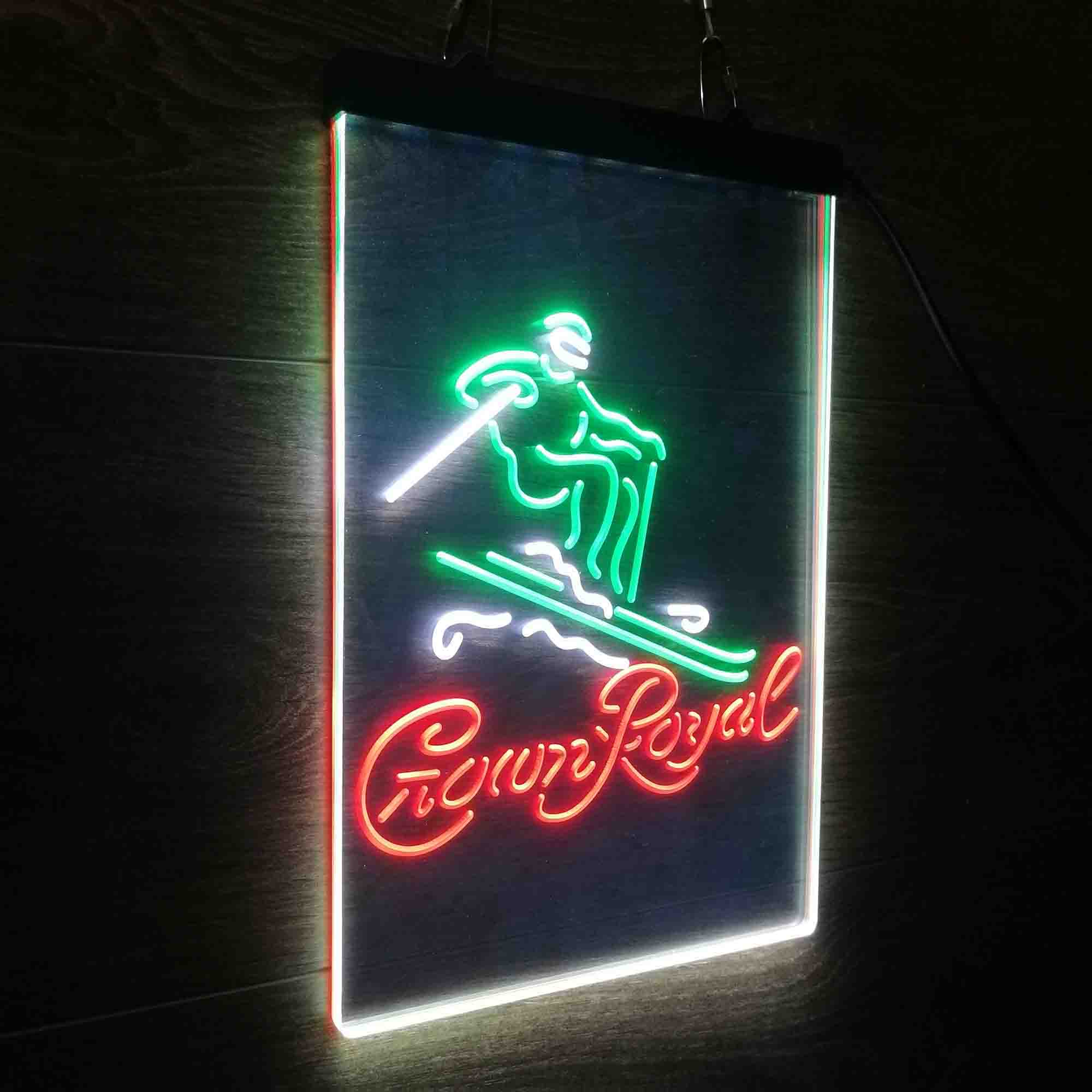 Crown Royal Ice Skiing Neon LED Sign 3 Colors