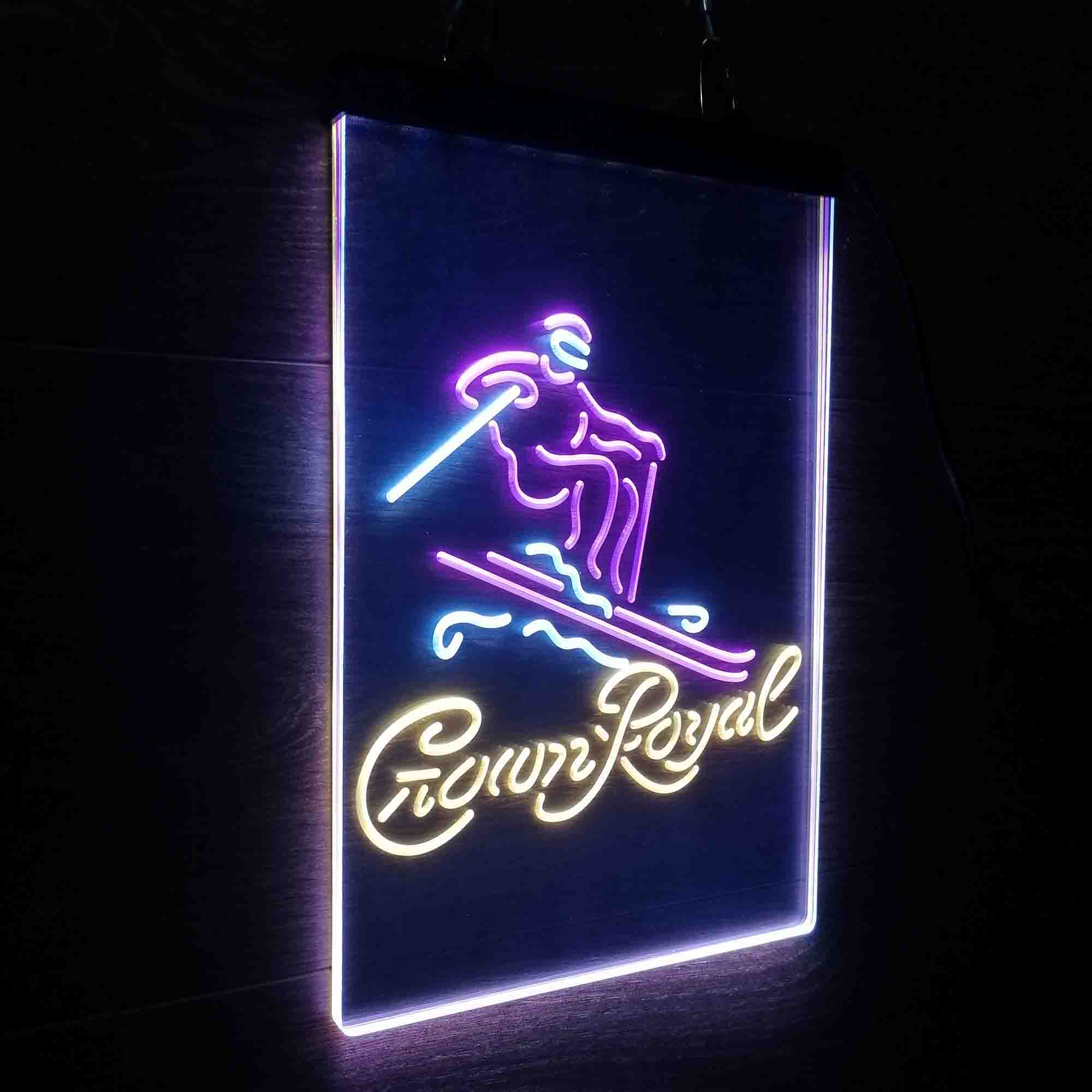 Crown Royal Ice Skiing Neon LED Sign 3 Colors