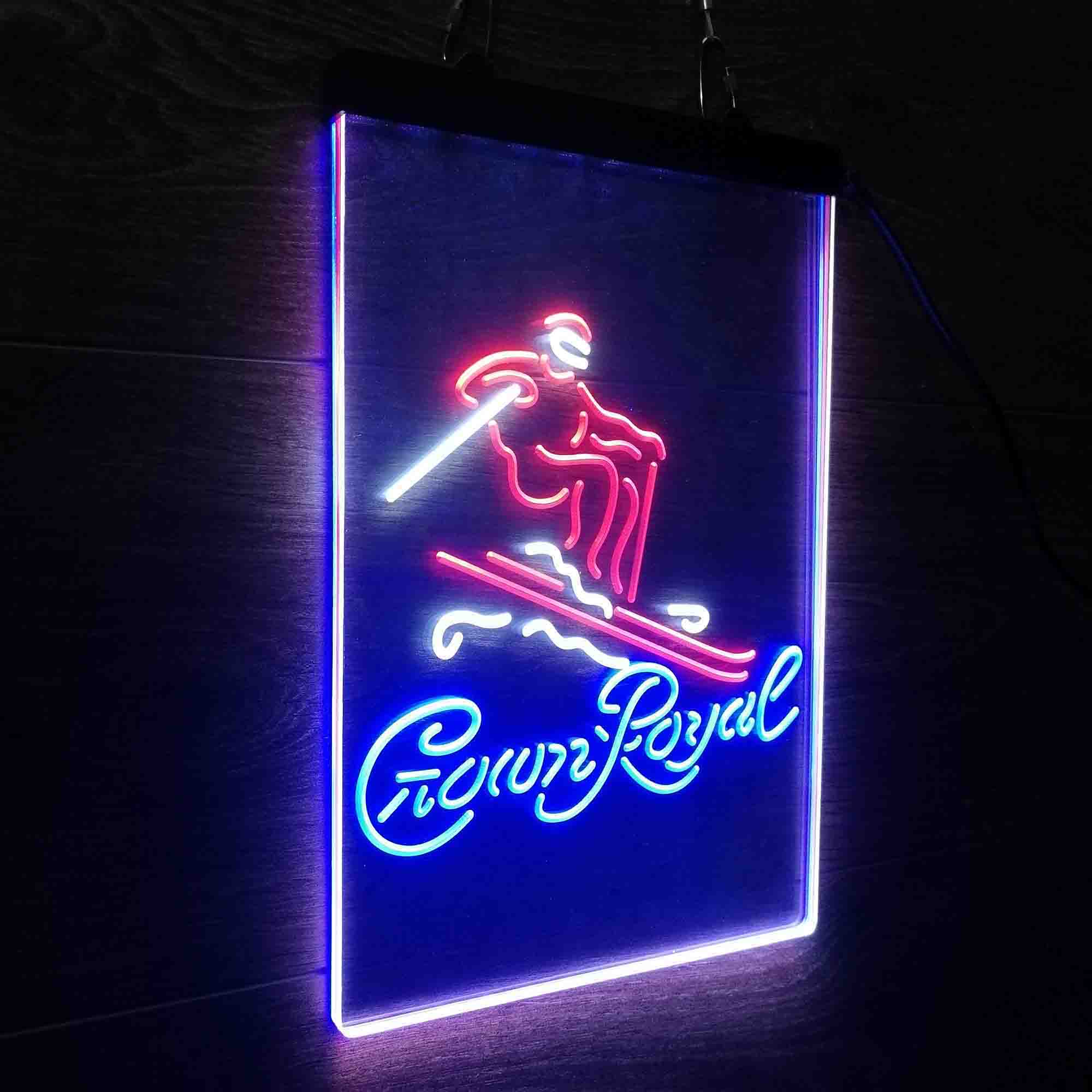 Crown Royal Ice Skiing Neon LED Sign 3 Colors