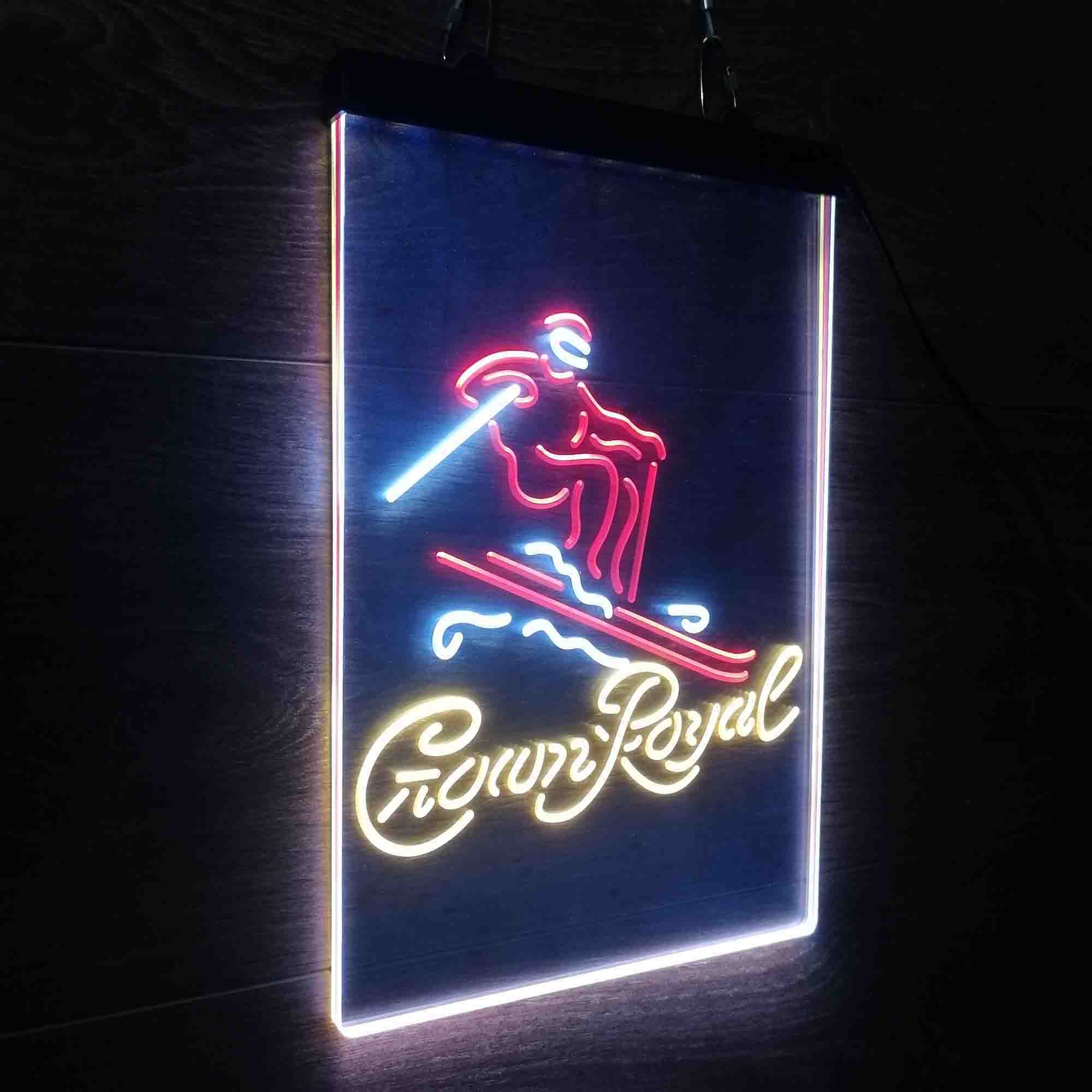 Crown Royal Ice Skiing Neon LED Sign 3 Colors