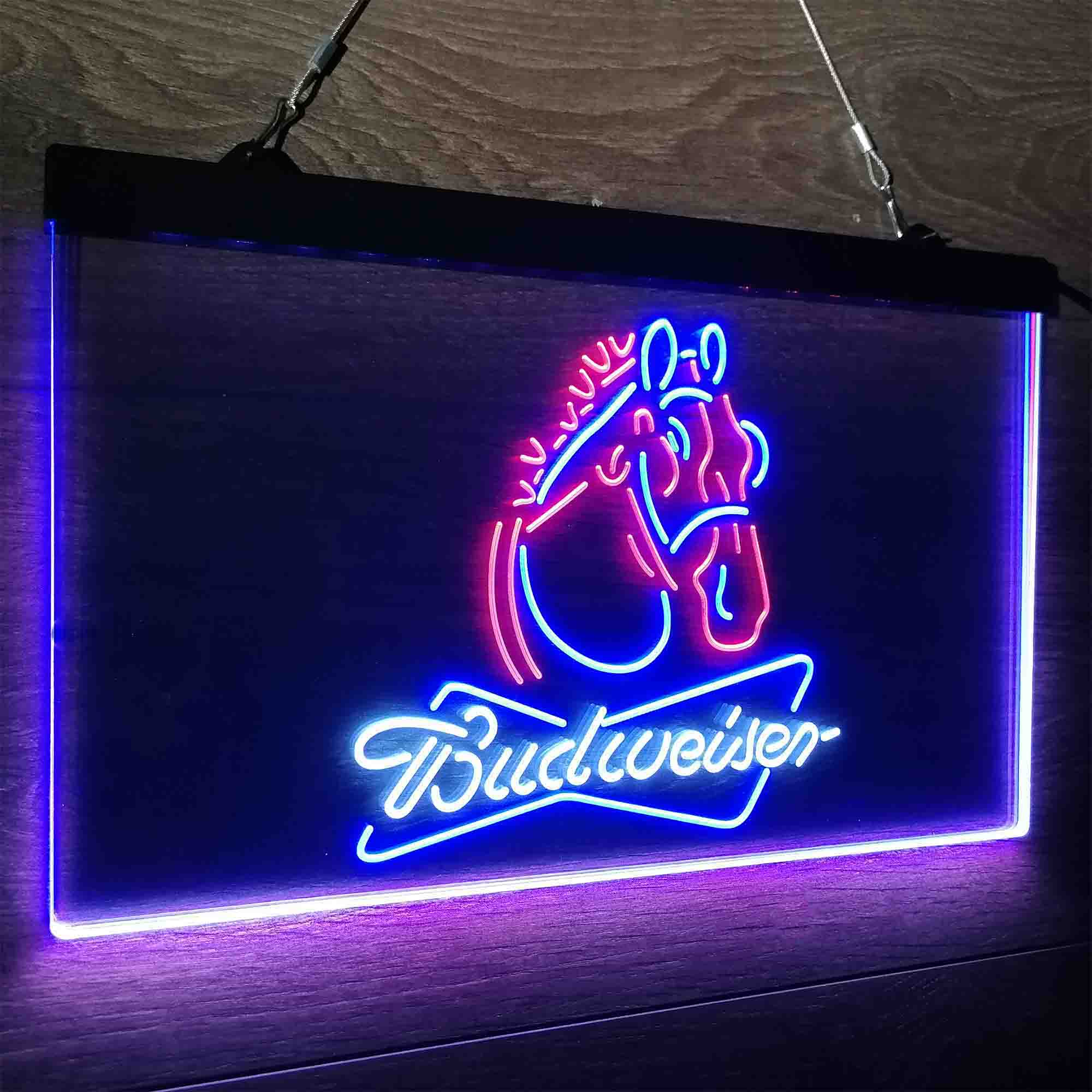 Budweiser Clydesdale Horse Head Neon LED Sign 3 Colors