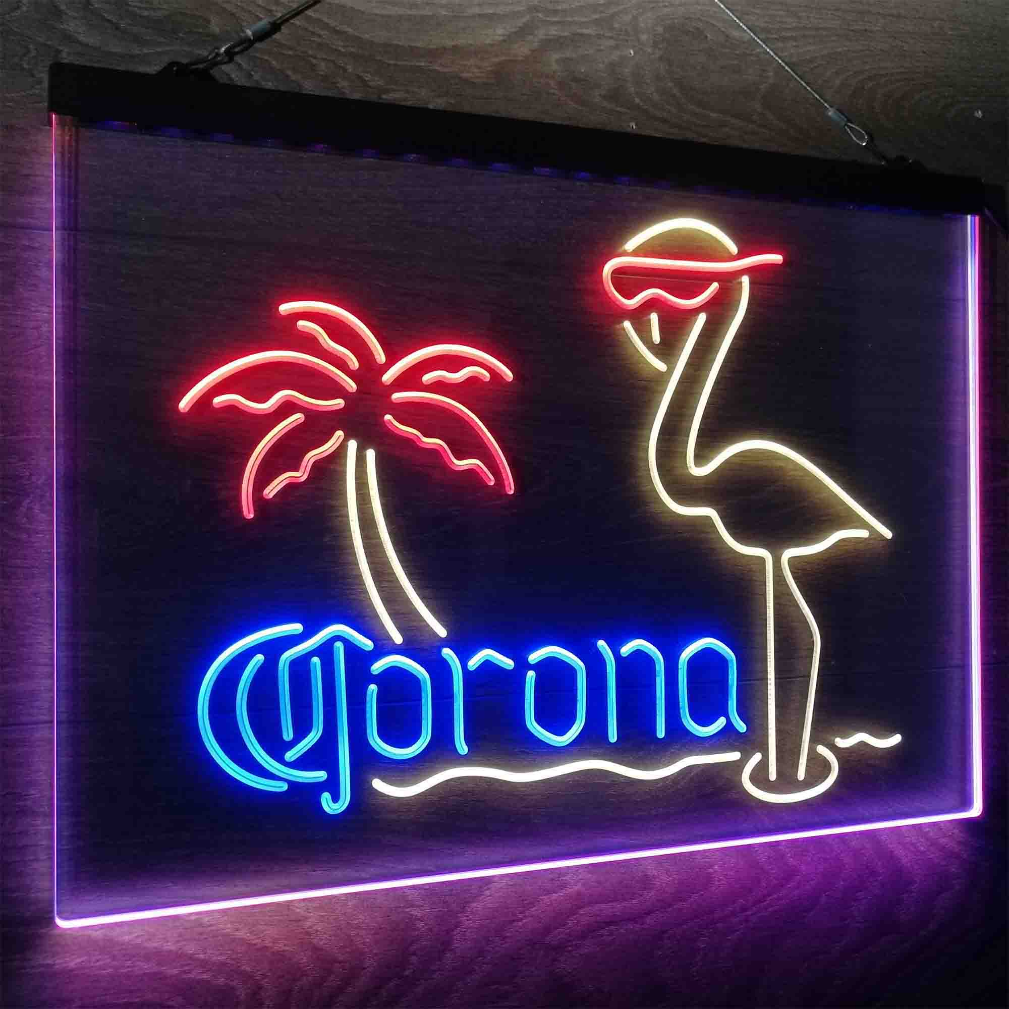 Corona Extra Pink Flamingo Neon LED Sign 3 Colors