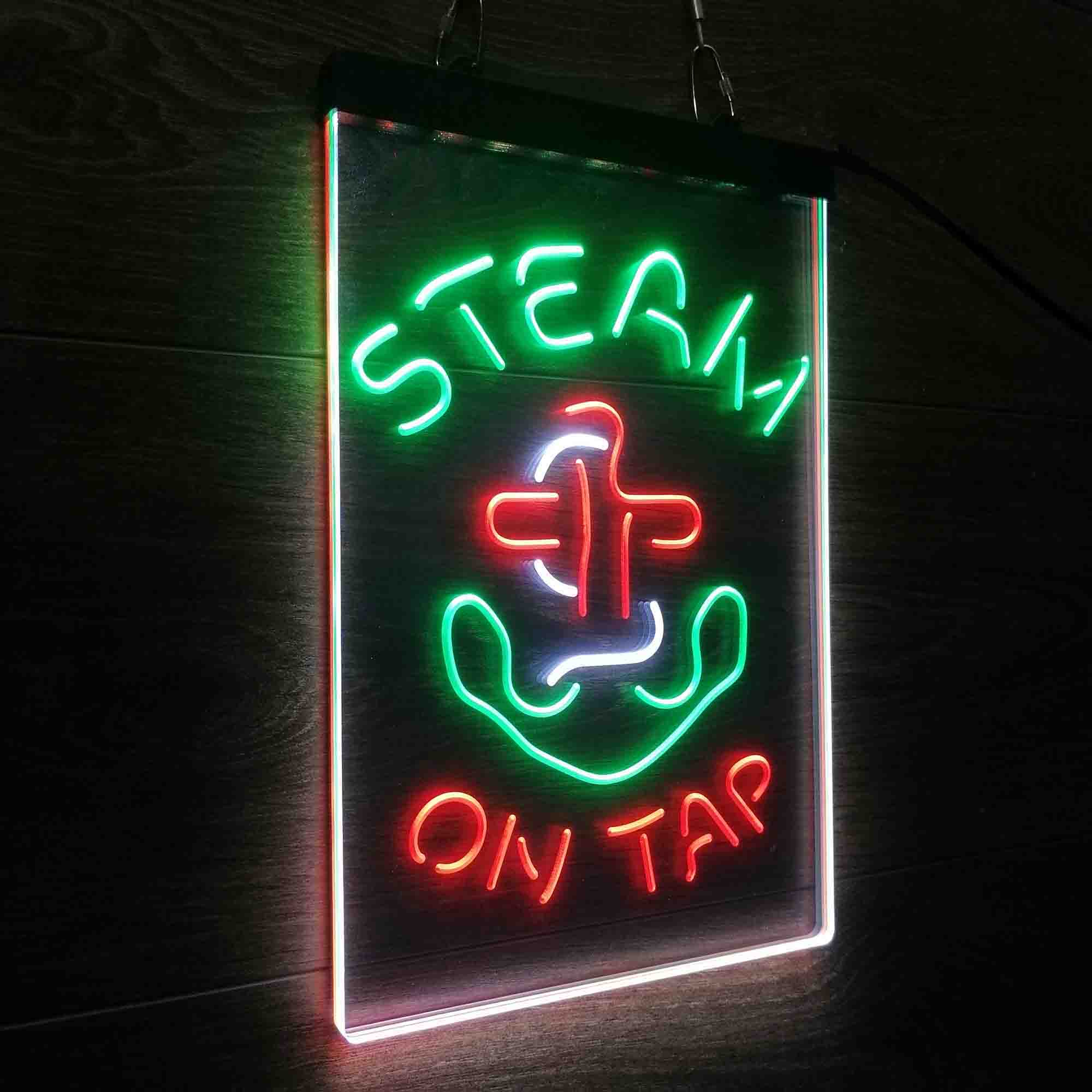 Anchor Steam Beer On Tap Bar Neon LED Sign 3 Colors