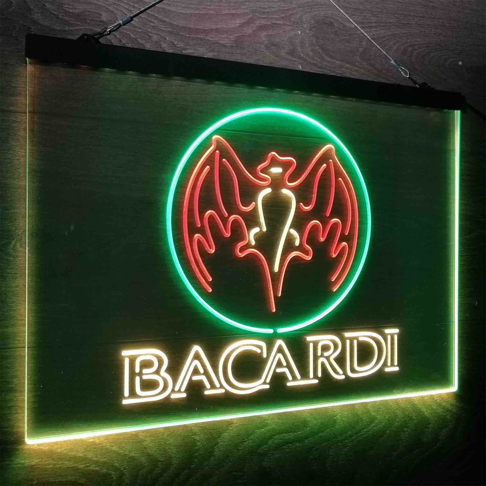 Bacardi Bat Man Cave Neon LED Sign 3 Colors