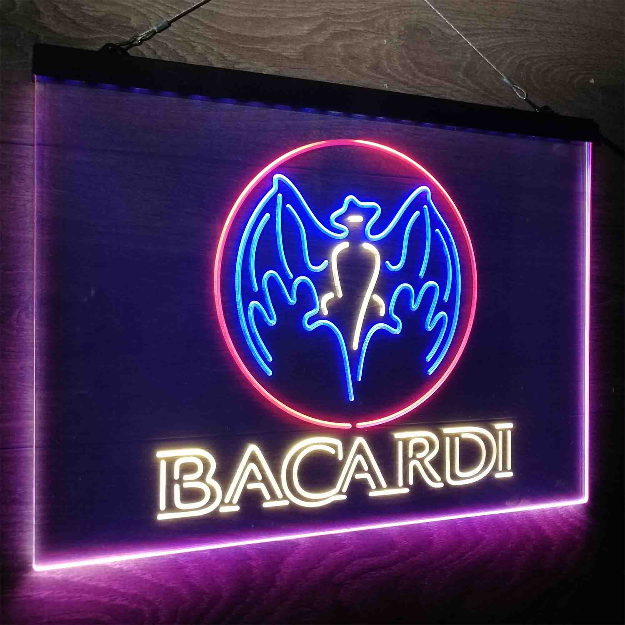 Bacardi Bat Man Cave Neon LED Sign 3 Colors