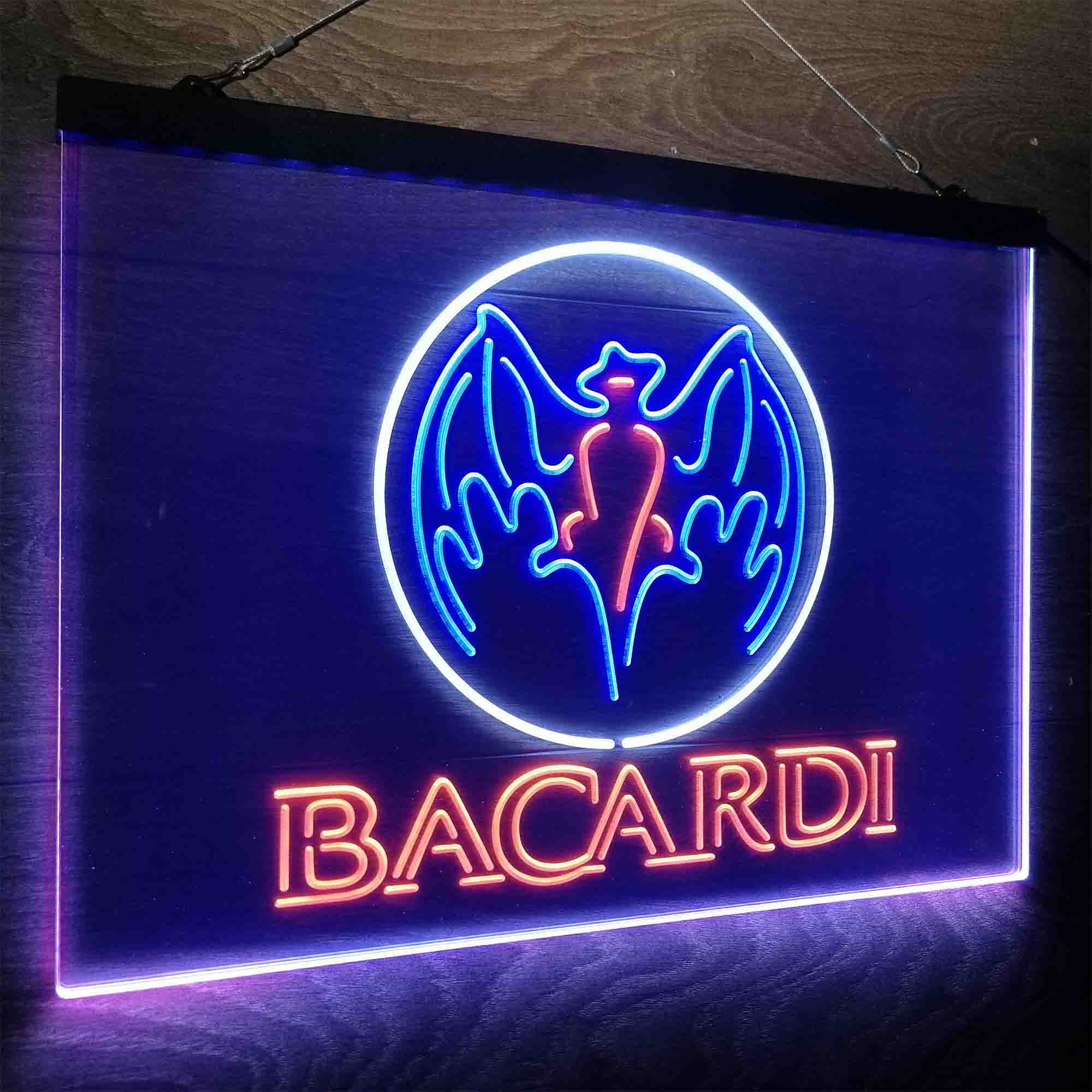 Bacardi Bat Man Cave Neon LED Sign 3 Colors