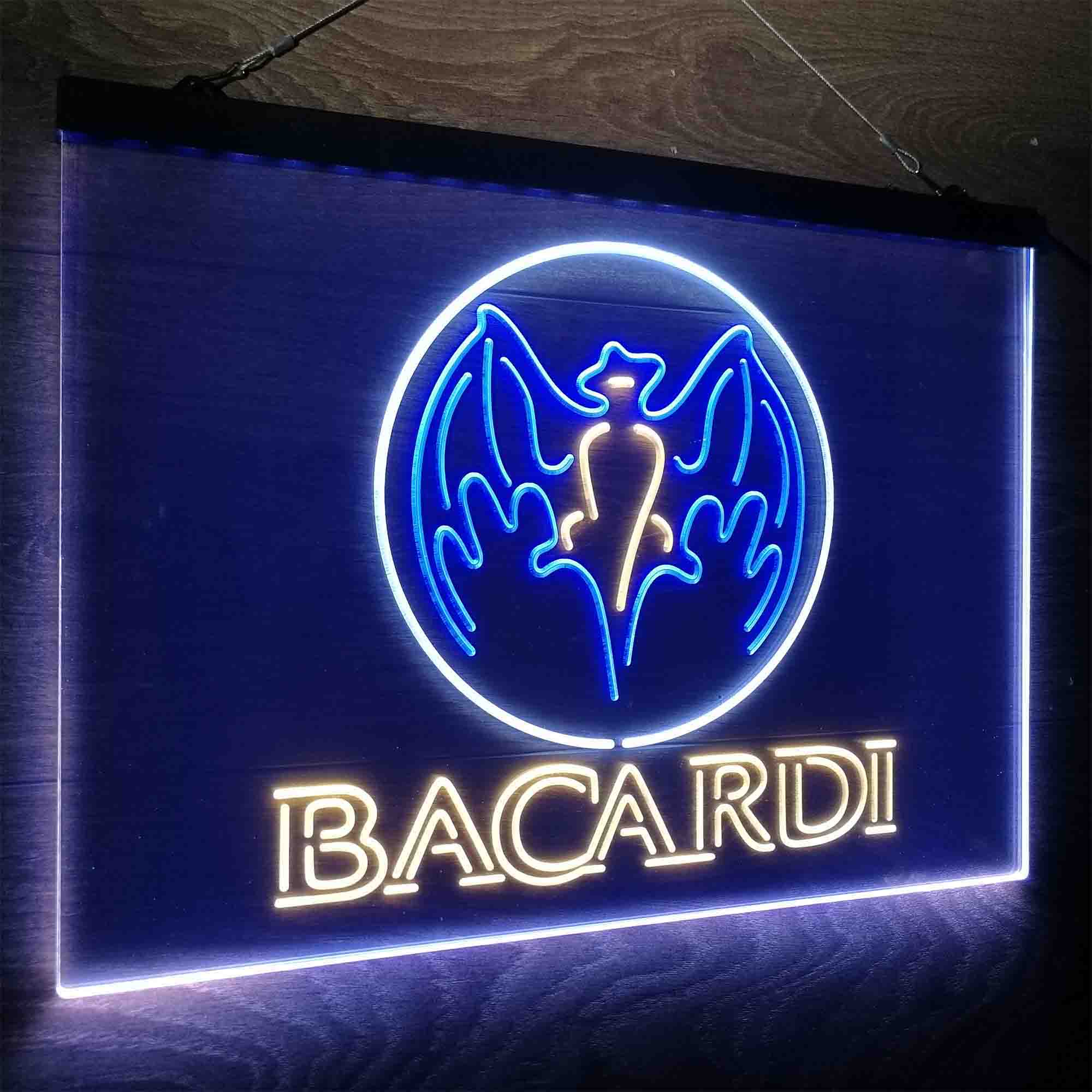 Bacardi Bat Man Cave Neon LED Sign 3 Colors