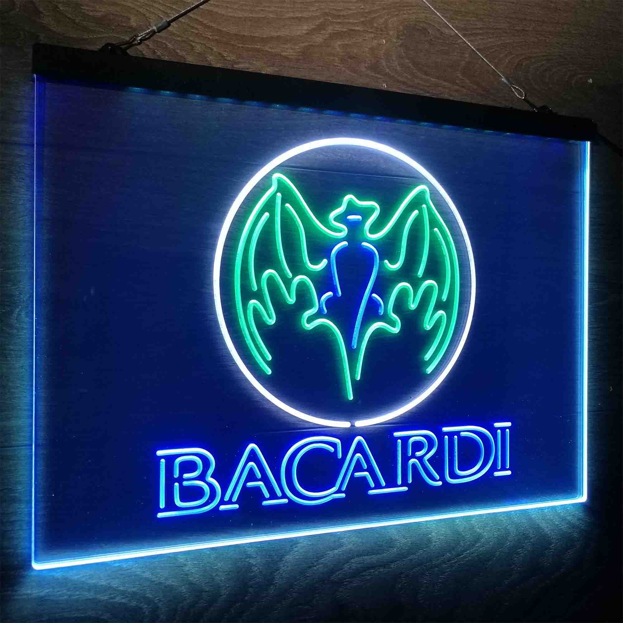 Bacardi Bat Man Cave Neon LED Sign 3 Colors