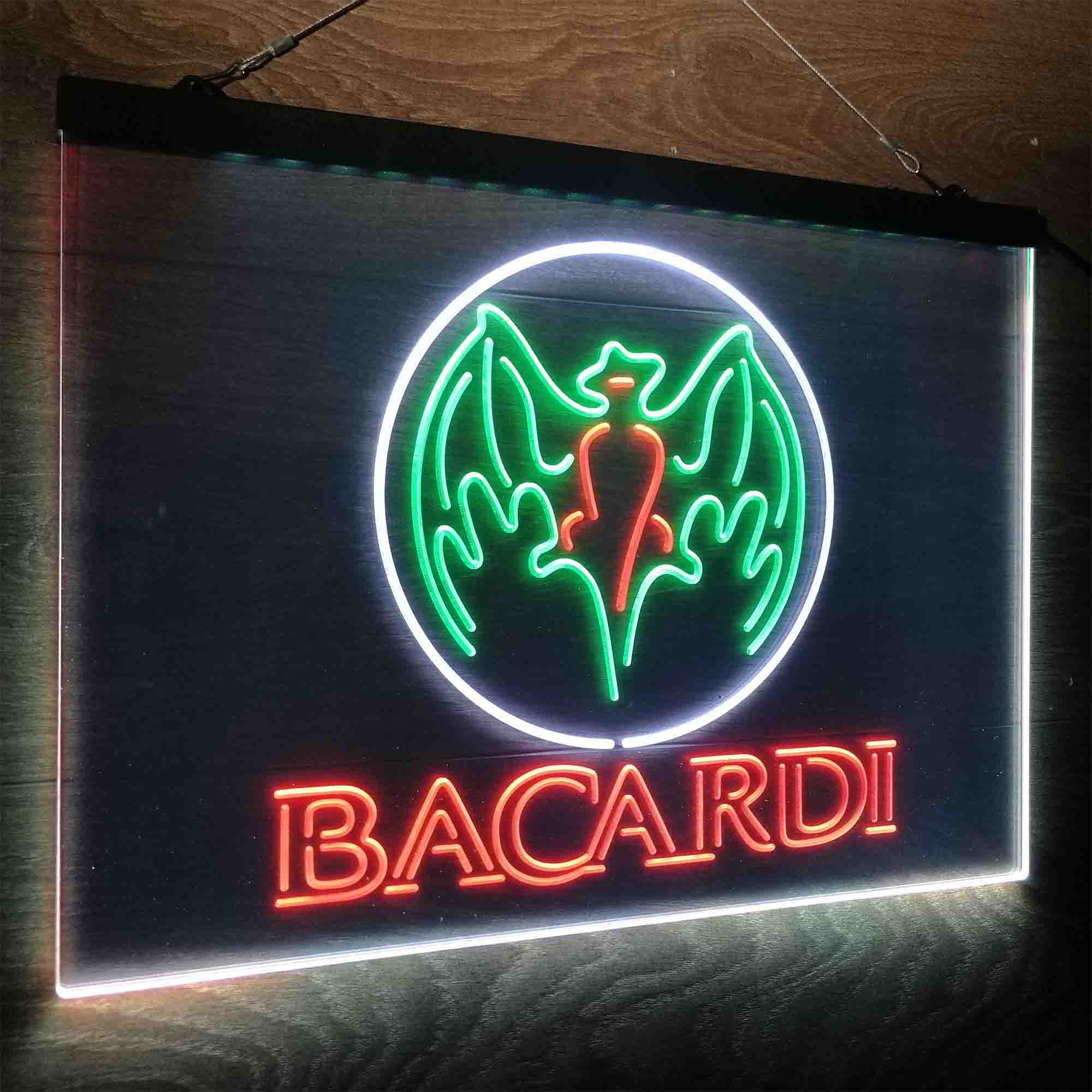 Bacardi Bat Man Cave Neon LED Sign 3 Colors