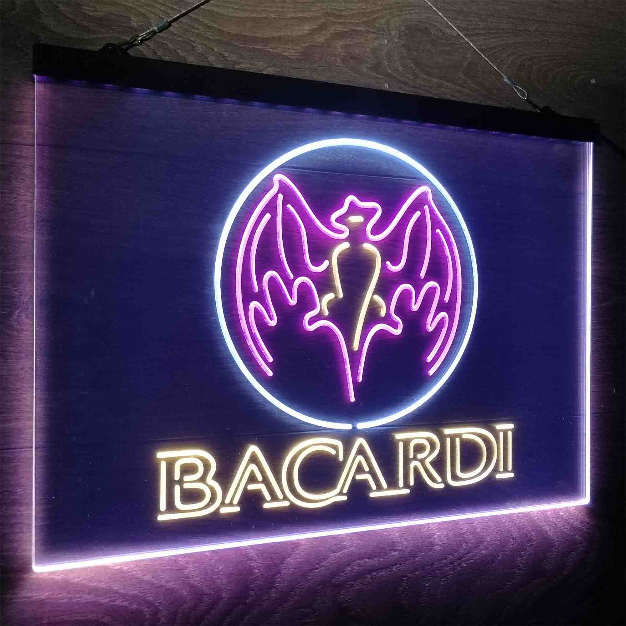 Bacardi Bat Man Cave Neon LED Sign 3 Colors