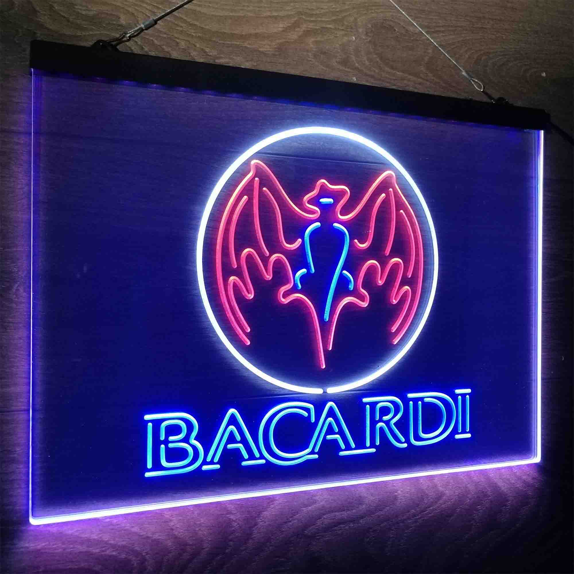 Bacardi Bat Man Cave Neon LED Sign 3 Colors