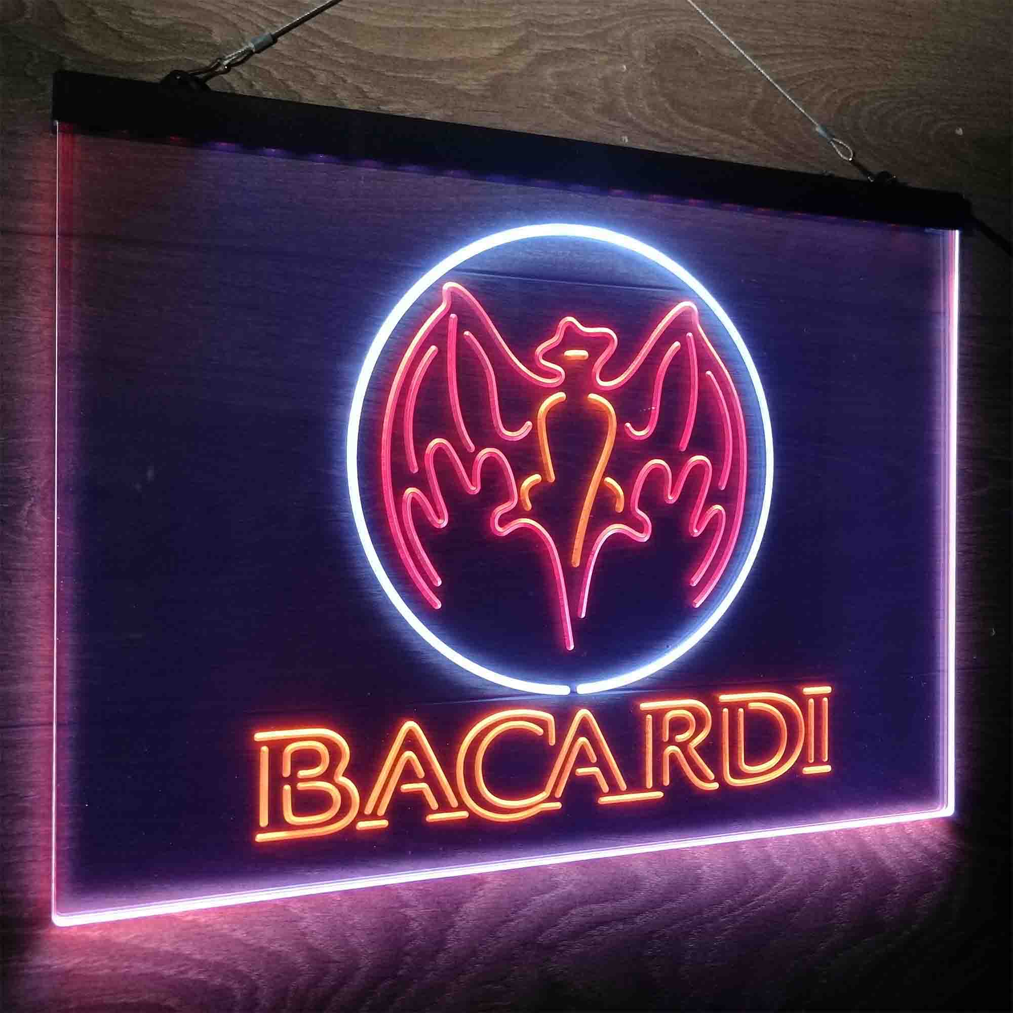 Bacardi Bat Man Cave Neon LED Sign 3 Colors