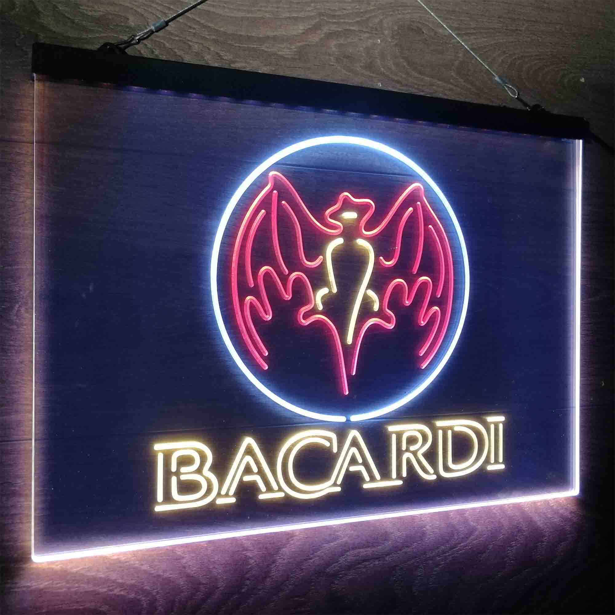 Bacardi Bat Man Cave Neon LED Sign 3 Colors