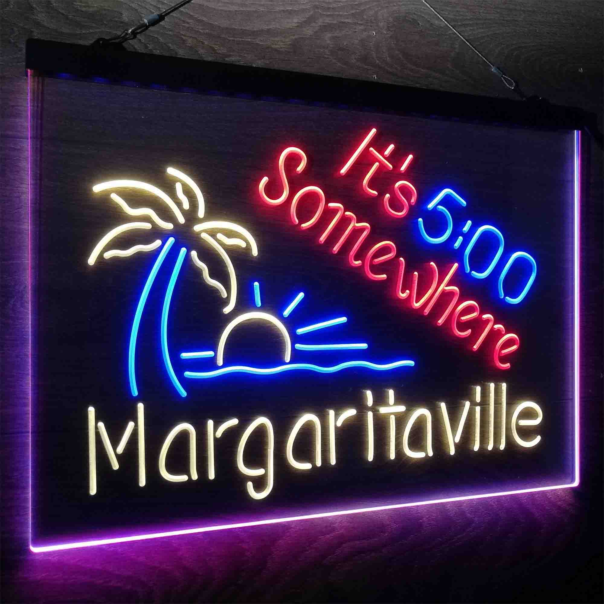 It's 500 Somewhere Margaritaville Neon LED Sign 3 Colors