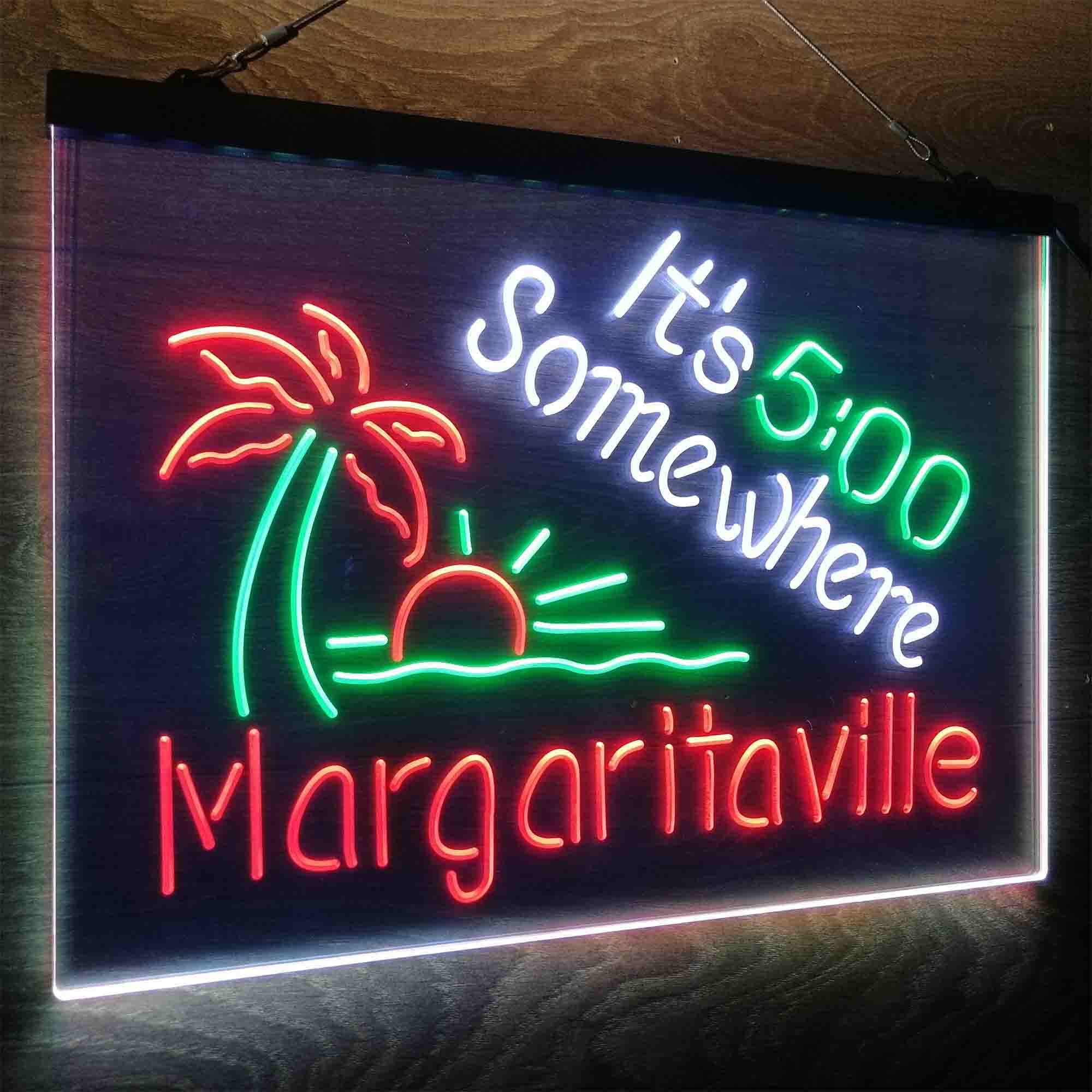 It's 500 Somewhere Margaritaville Neon LED Sign 3 Colors