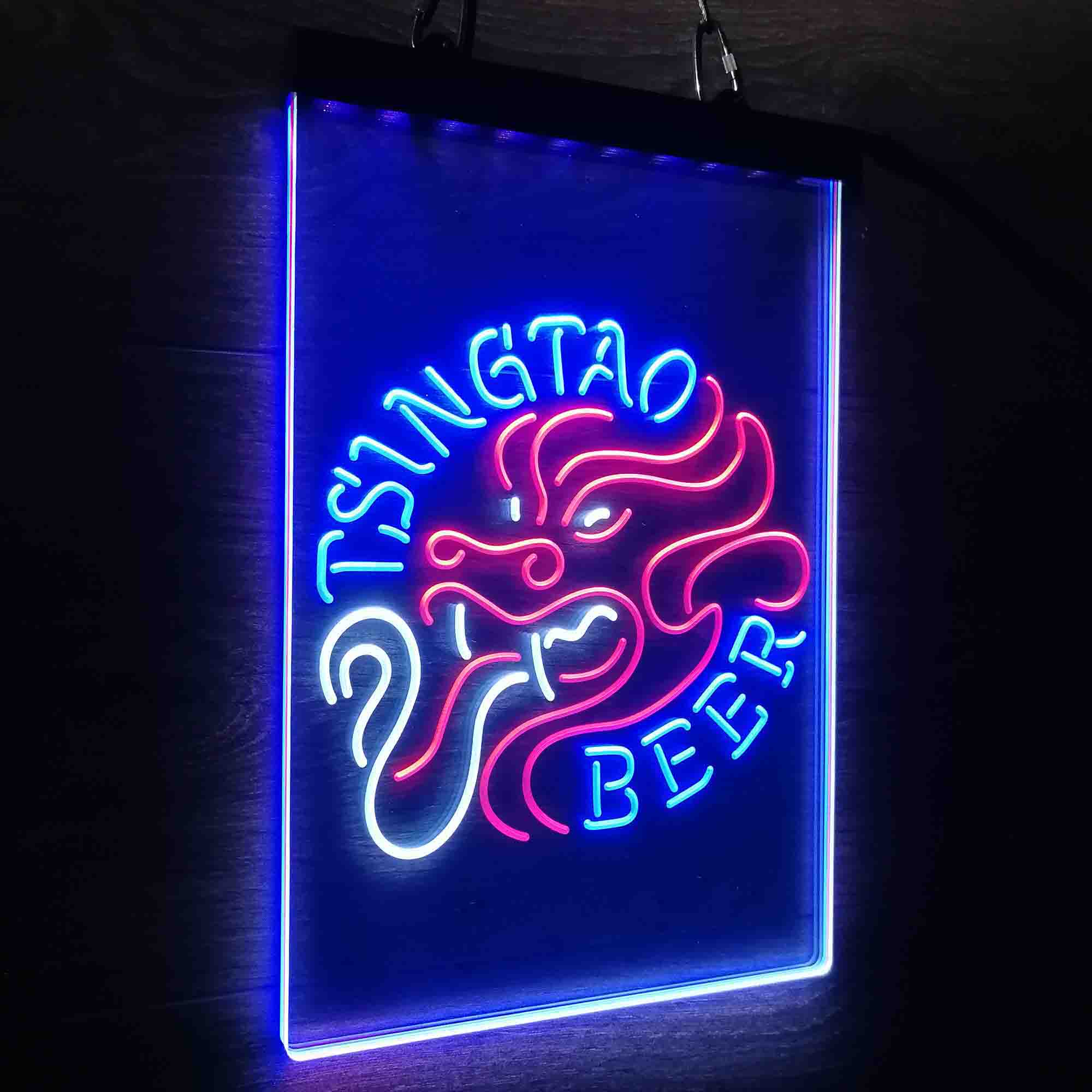 Tsingtao Beer Dragon Man Cave Neon LED Sign 3 Colors