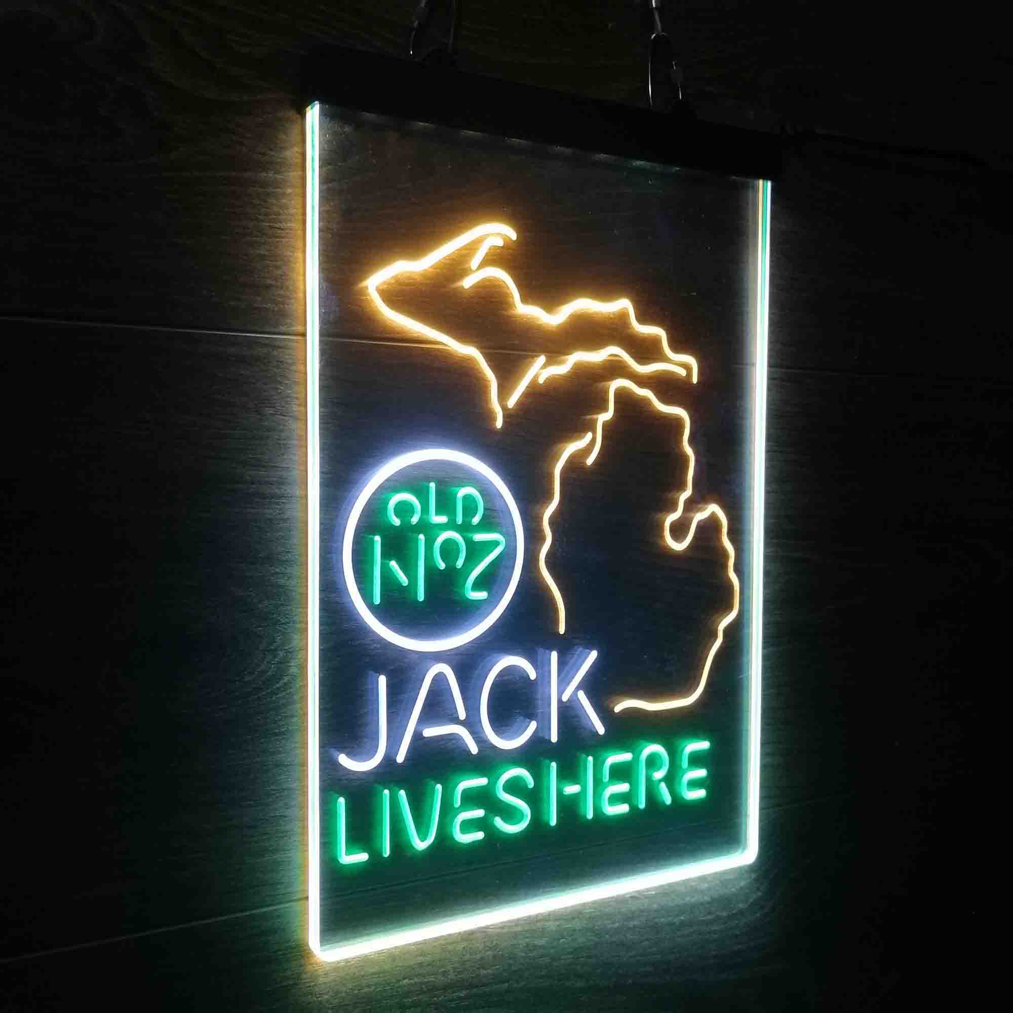 Michigan Jack Lives Here Neon LED Sign 3 Colors