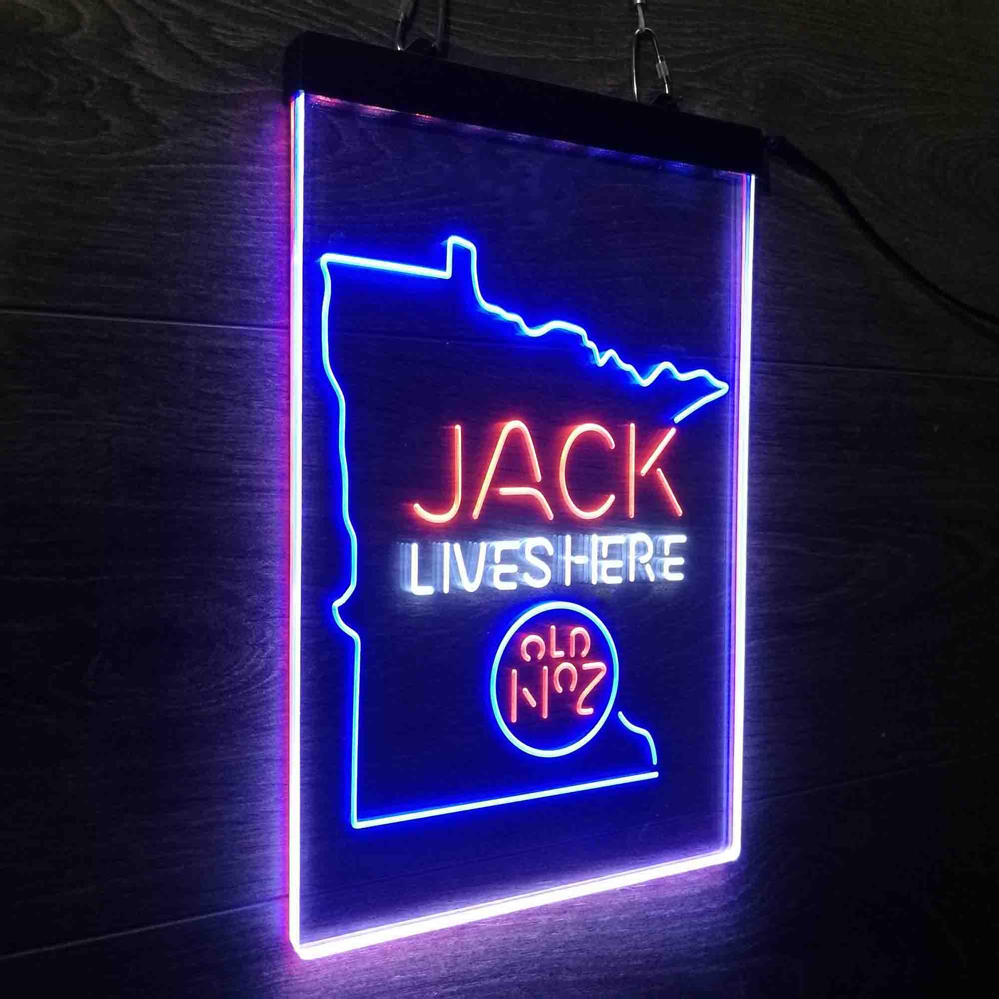 Minnesota Jack Lives Here Neon LED Sign 3 Colors