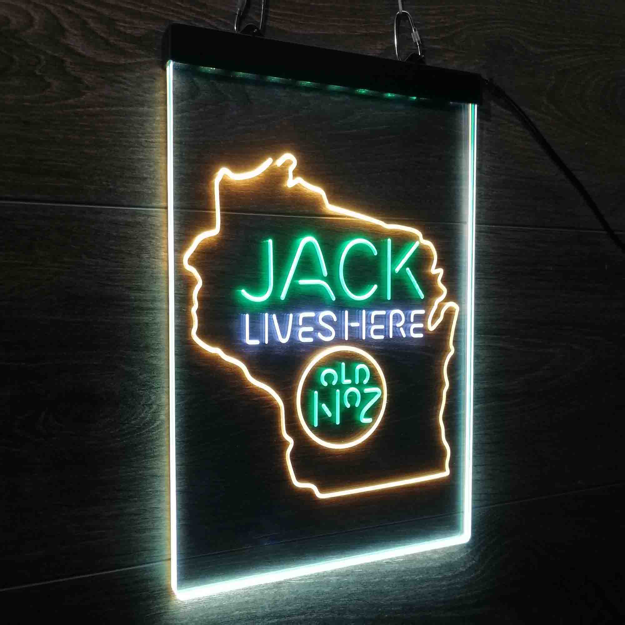 Wisconisin Jack Lives Here Neon LED Sign 3 Colors