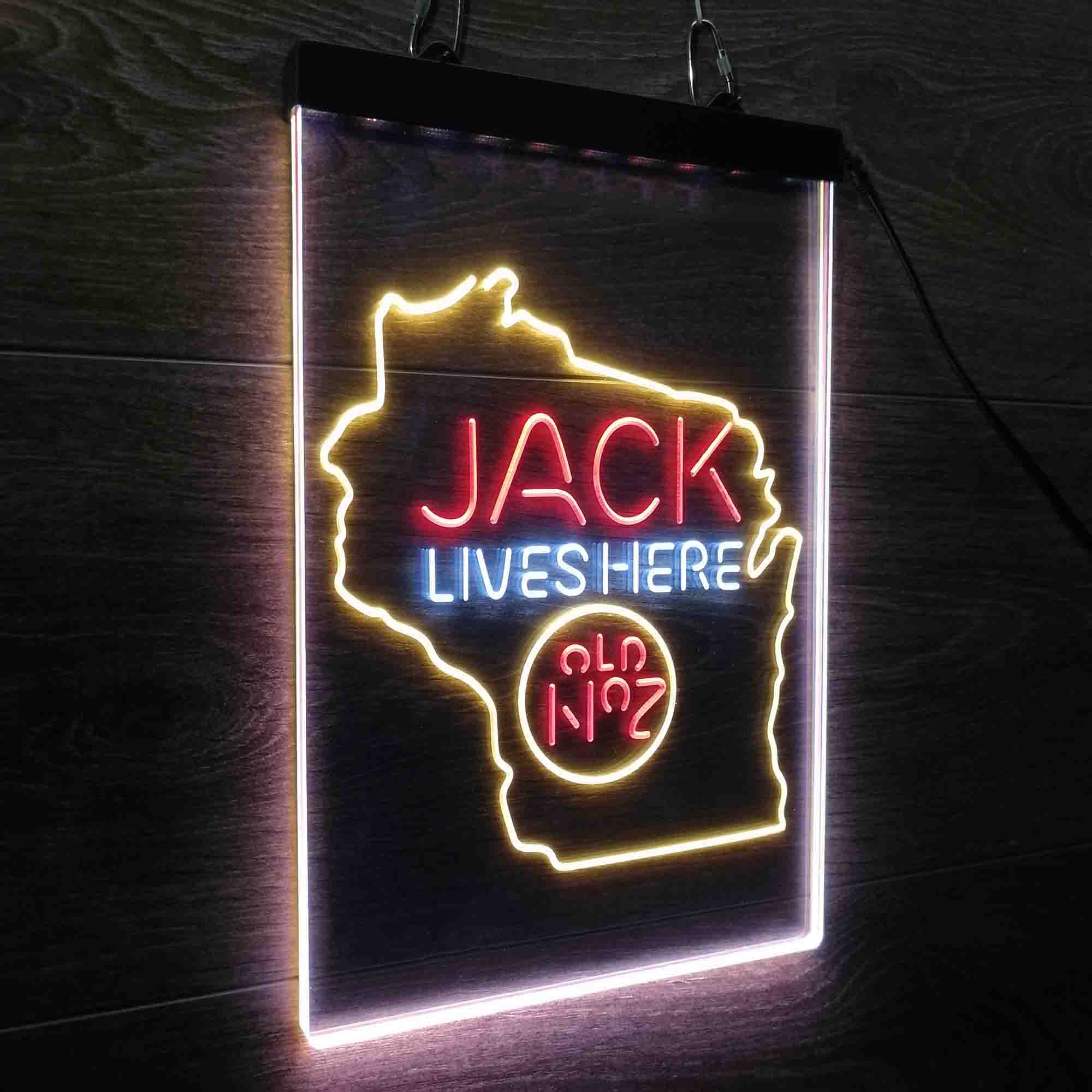 Wisconisin Jack Lives Here Neon LED Sign 3 Colors