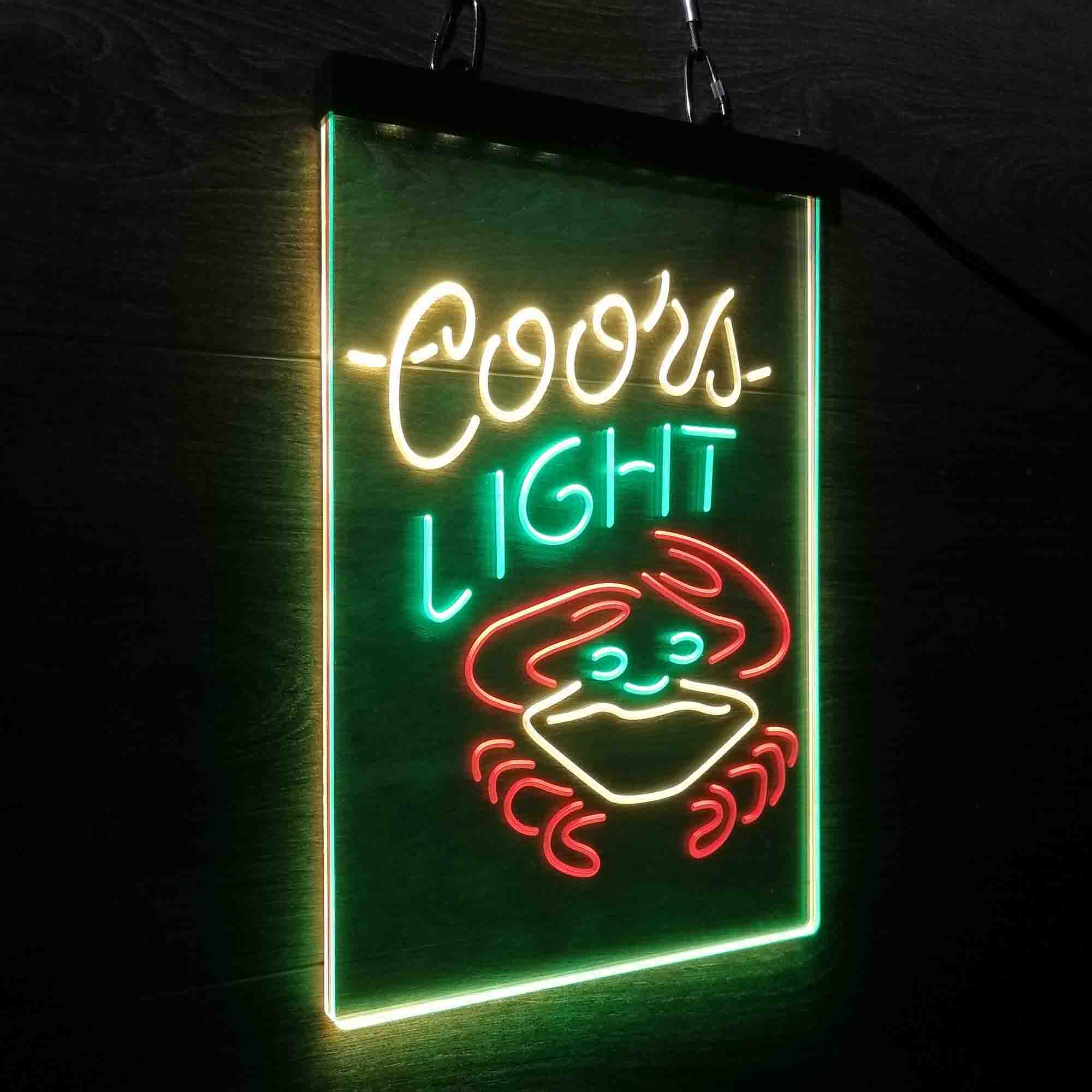 Coors Light Crab Bar Neon LED Sign 3 Colors