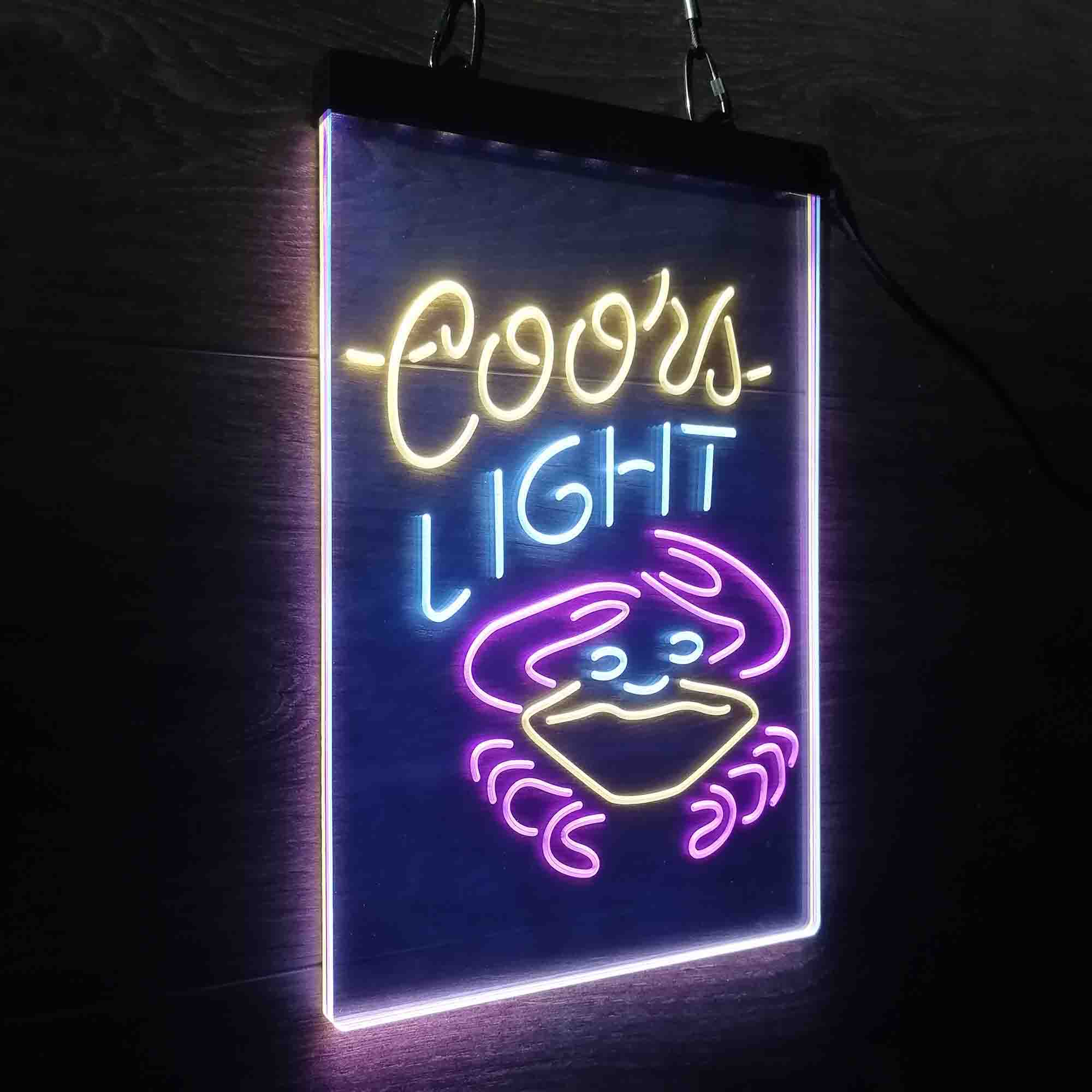 Coors Light Crab Bar Neon LED Sign 3 Colors