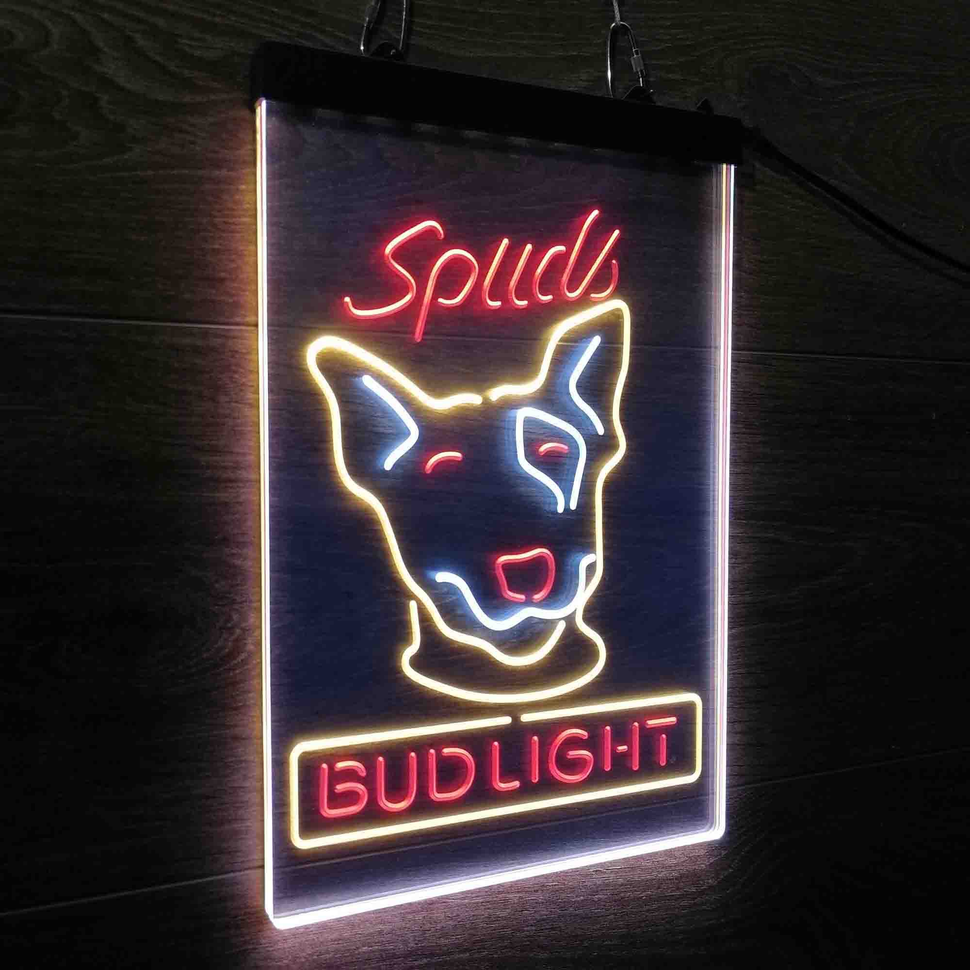 Drink Up Spuds Mackenzie Bud Light Neon LED Sign 3 Colors