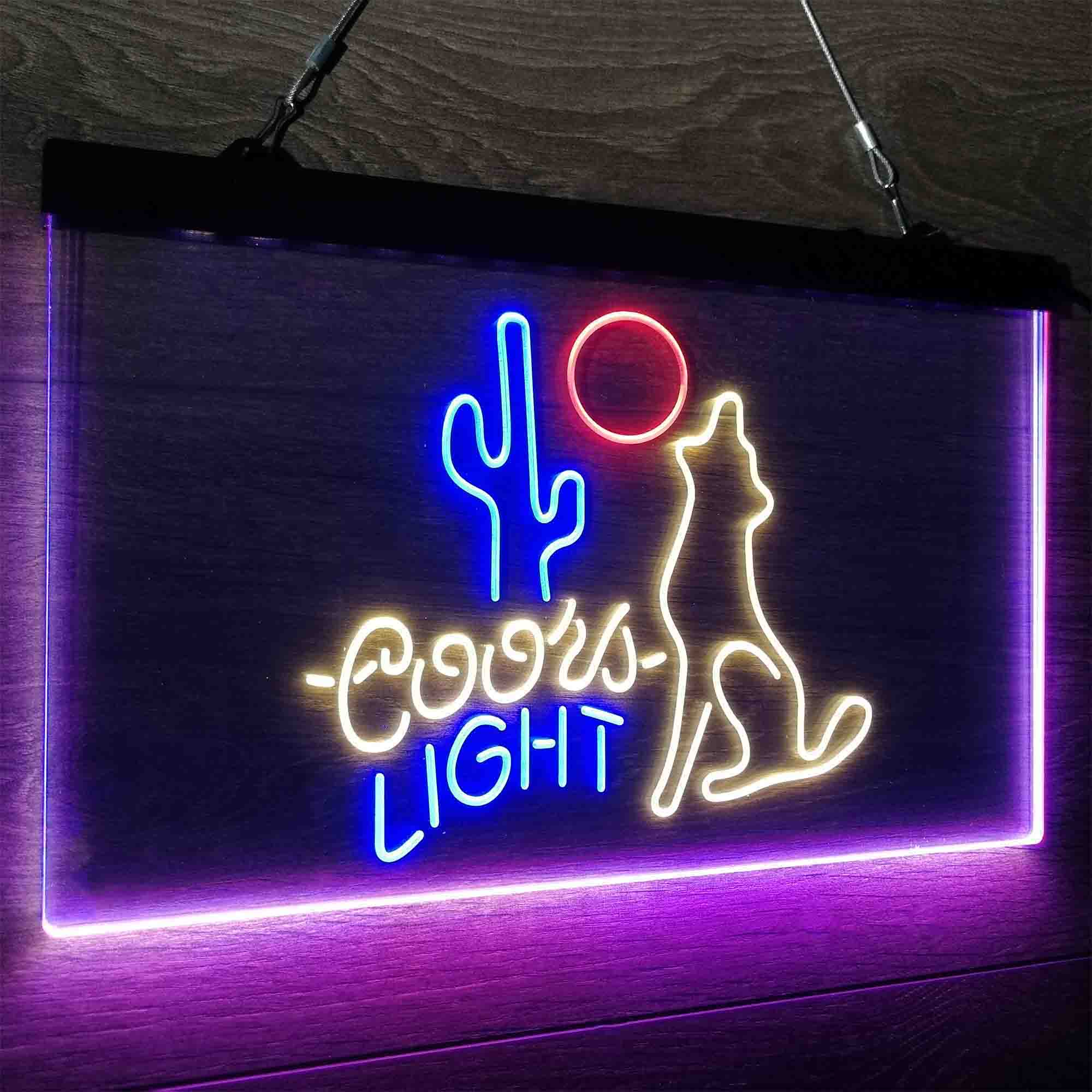 Coors Light Coyote Moon Neon LED Sign 3 Colors