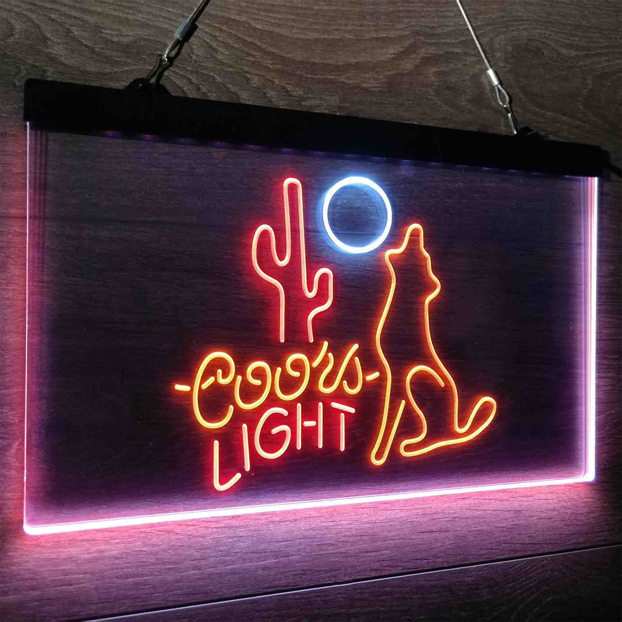 Coors Light Coyote Moon Neon LED Sign 3 Colors