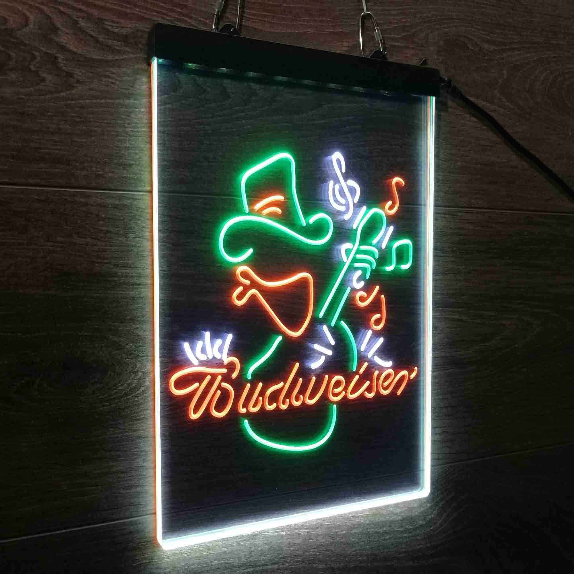 Budweiser Cowboy Play Guitar Neon LED Sign 3 Colors