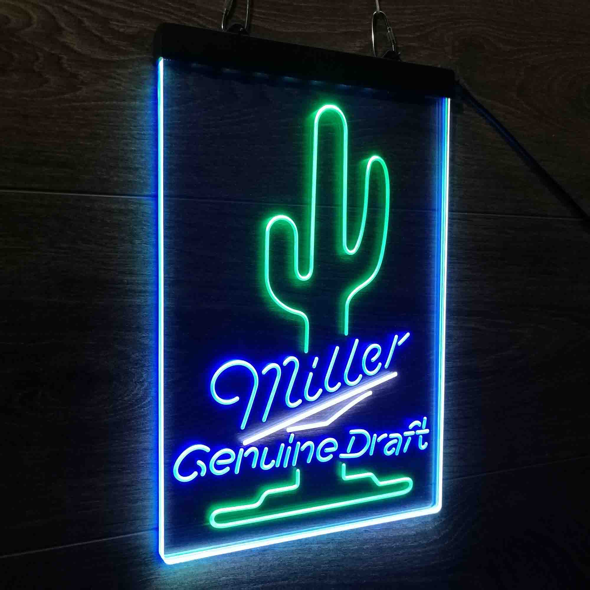 Miller Genuine Draft Cactus Neon LED Sign 3 Colors