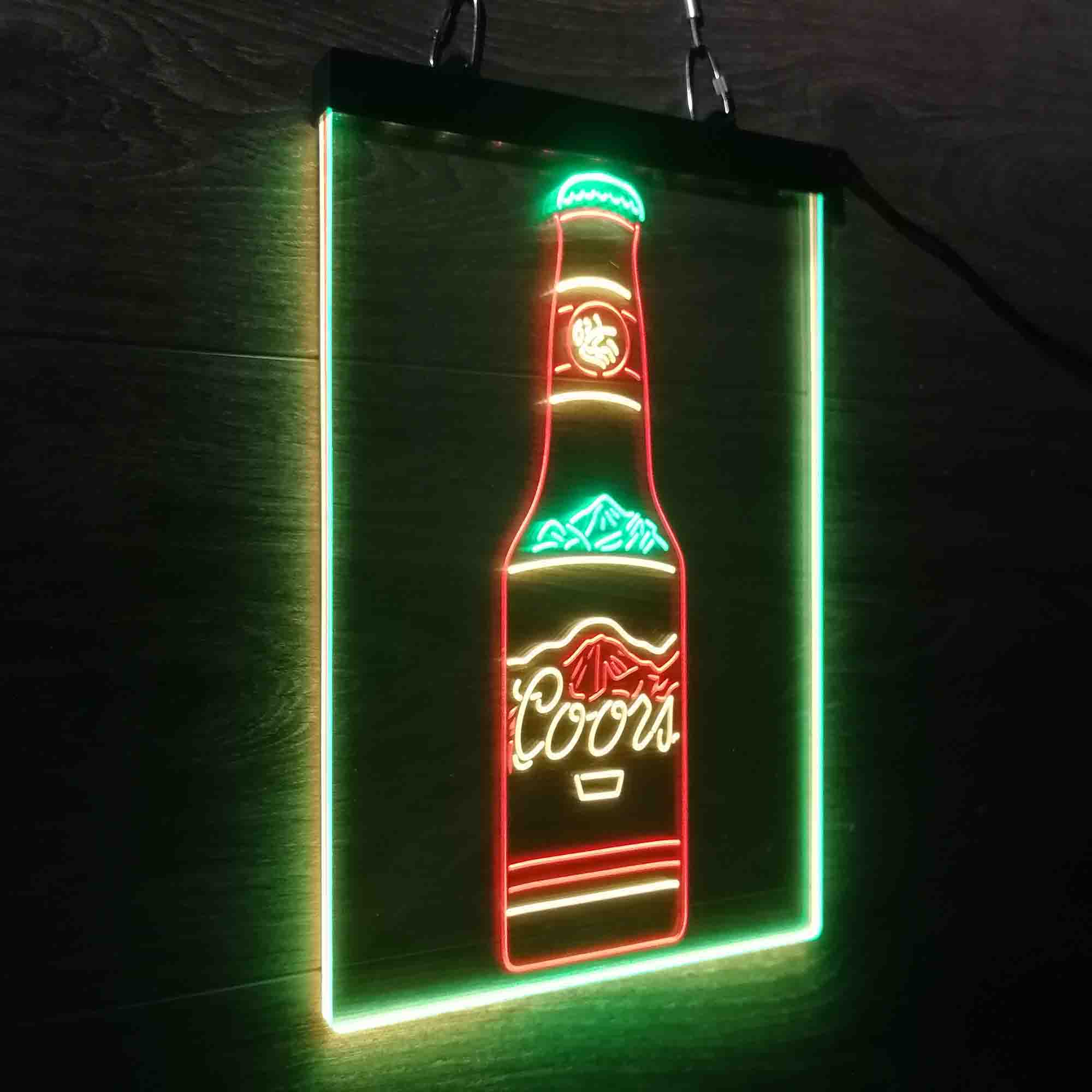 Coors Bottle Beer Mountain Neon LED Sign 3 Colors