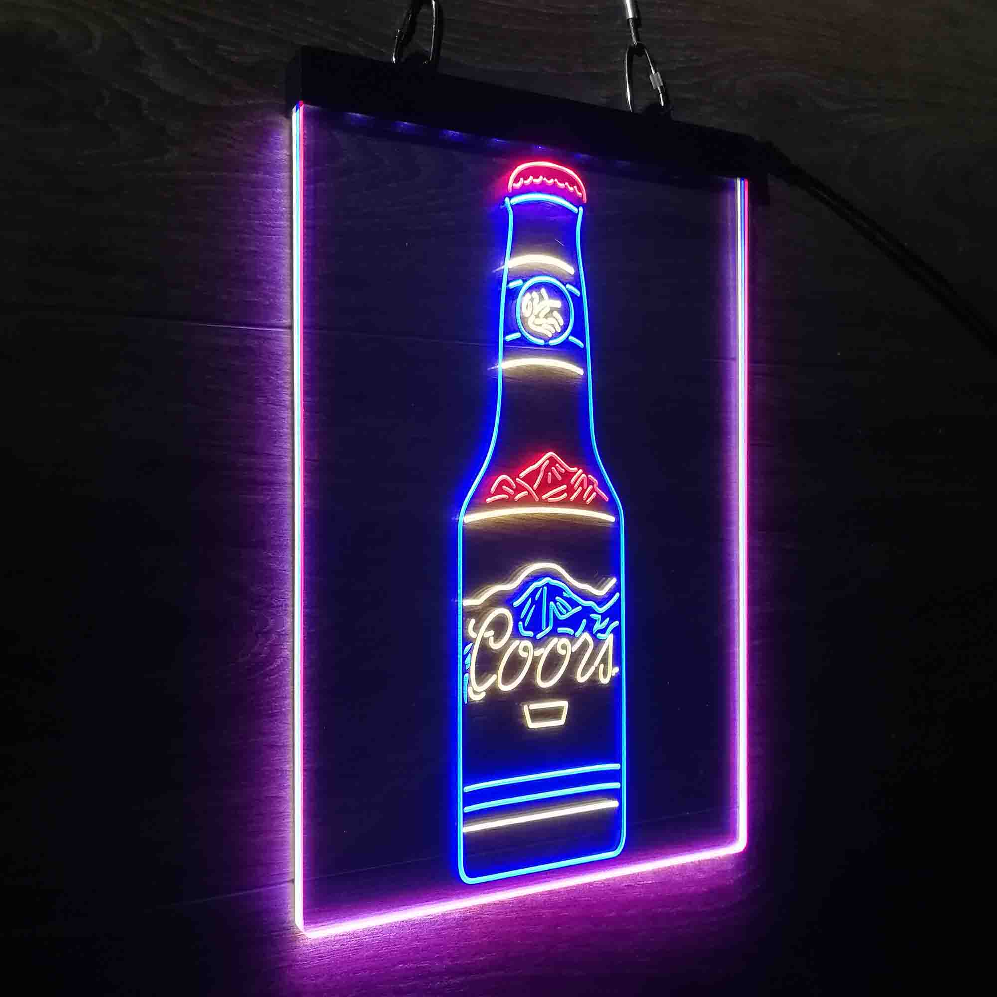 Coors Bottle Beer Mountain Neon LED Sign 3 Colors