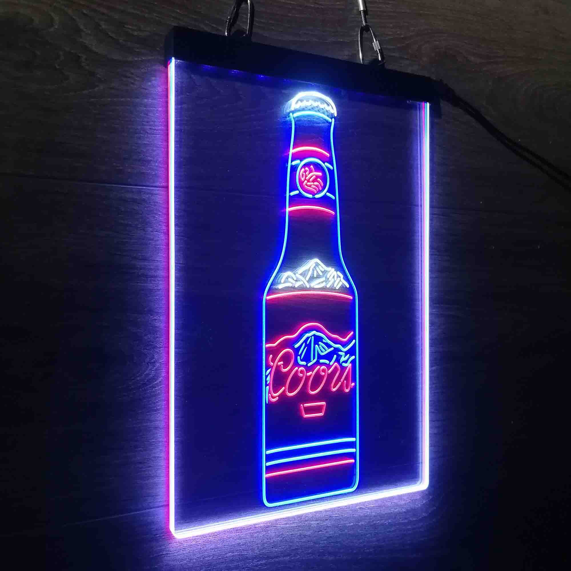 Coors Bottle Beer Mountain Neon LED Sign 3 Colors