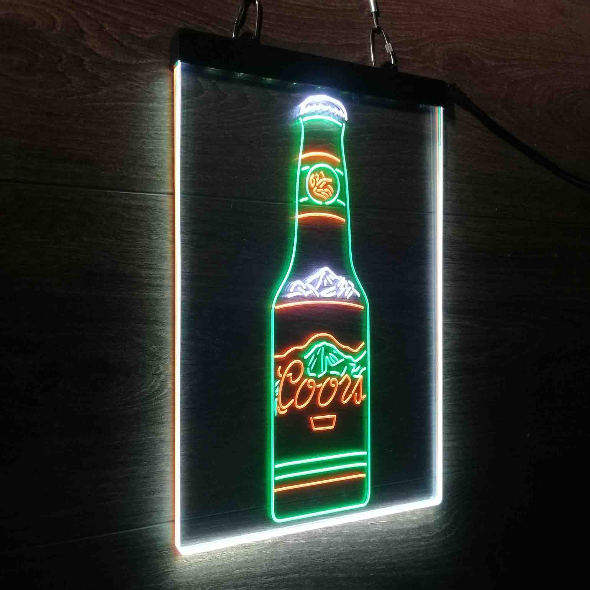 Coors Bottle Beer Mountain Neon LED Sign 3 Colors