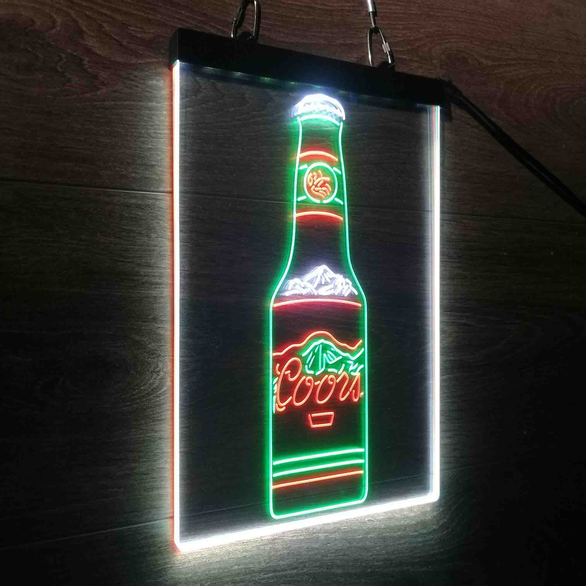 Coors Bottle Beer Mountain Neon LED Sign 3 Colors