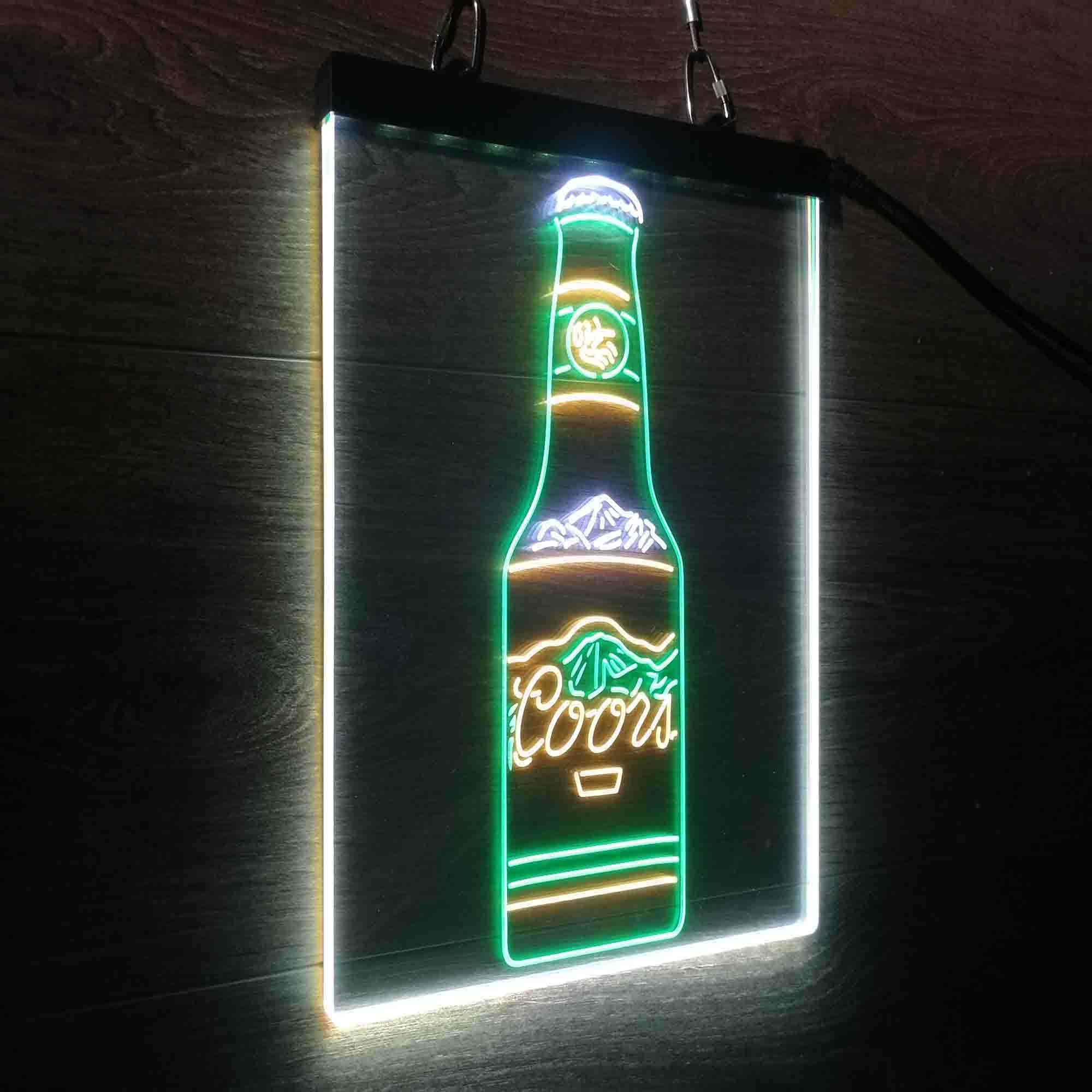 Coors Bottle Beer Mountain Neon LED Sign 3 Colors