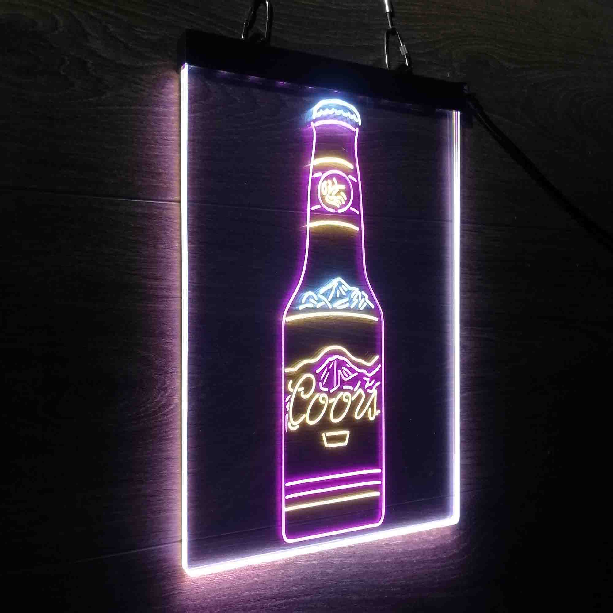 Coors Bottle Beer Mountain Neon LED Sign 3 Colors