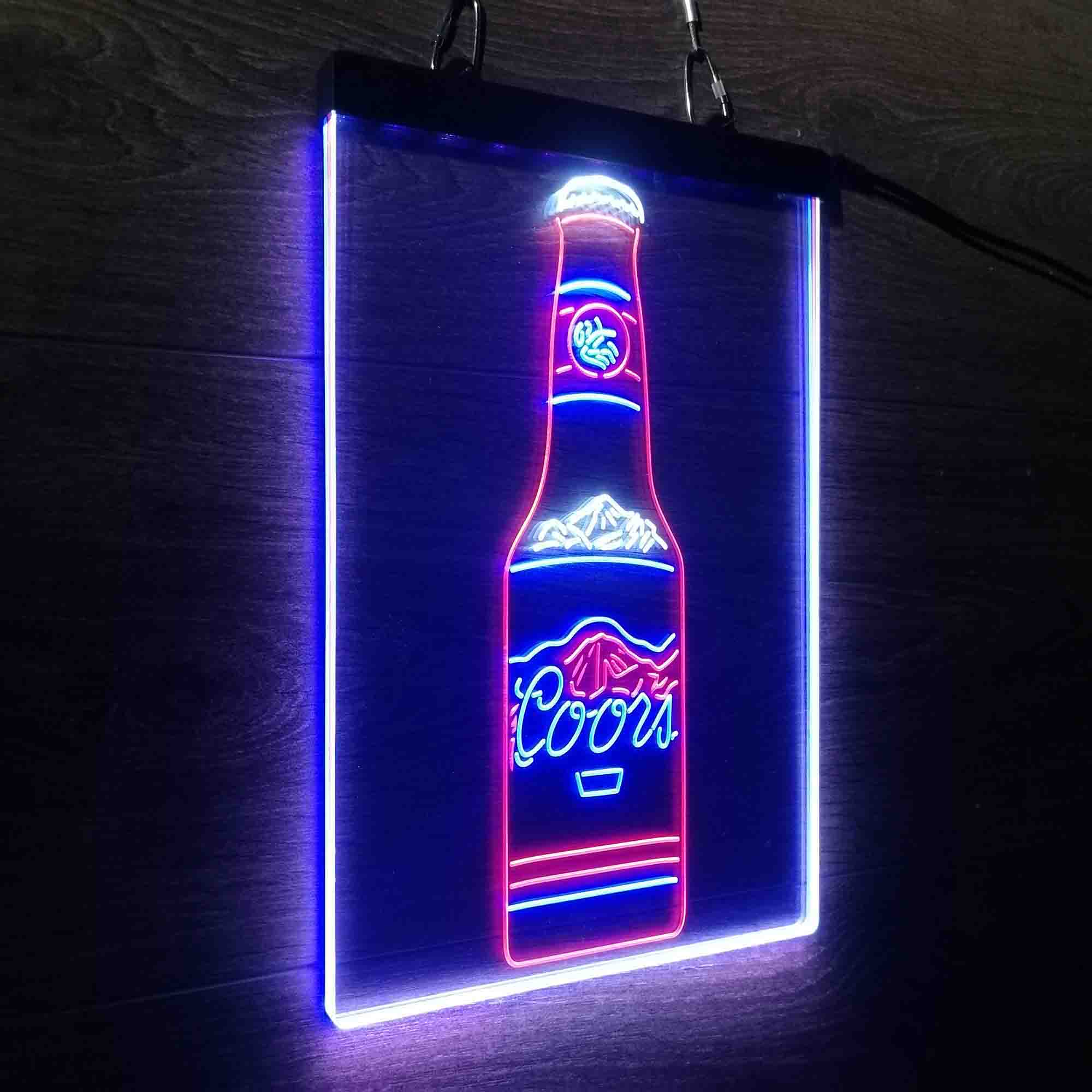 Coors Bottle Beer Mountain Neon LED Sign 3 Colors