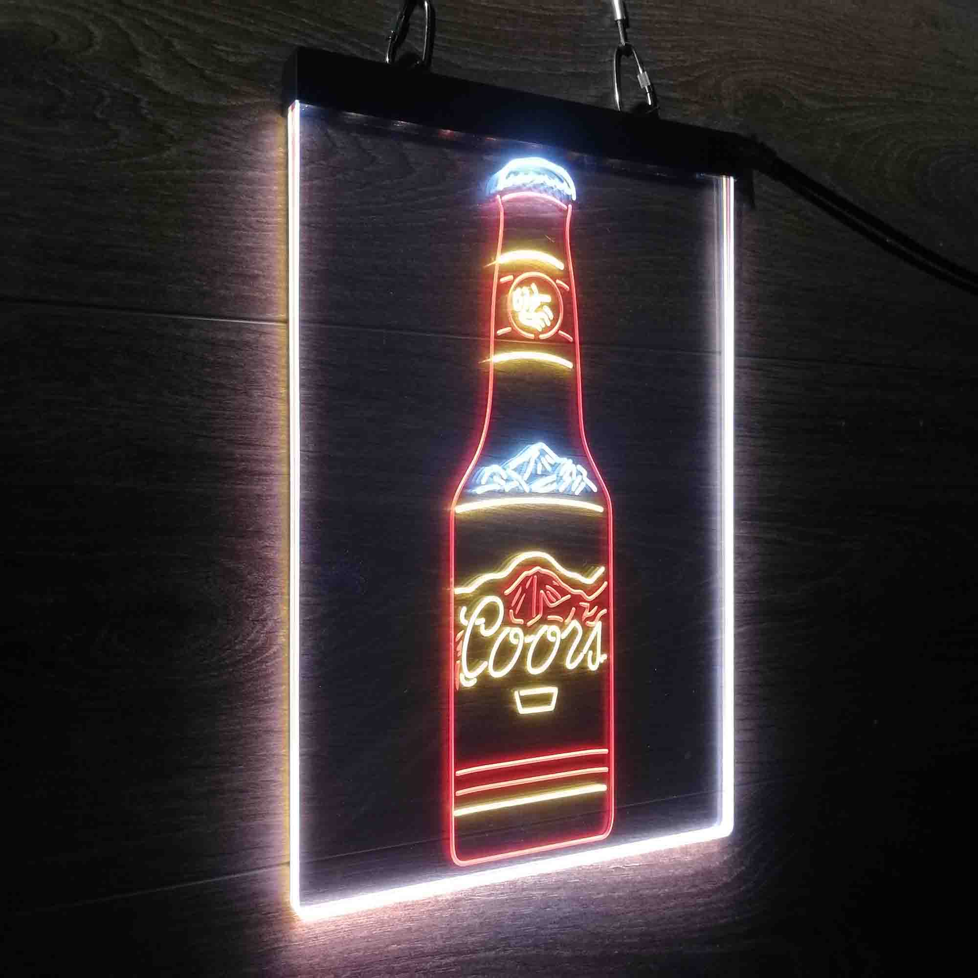 Coors Bottle Beer Mountain Neon LED Sign 3 Colors