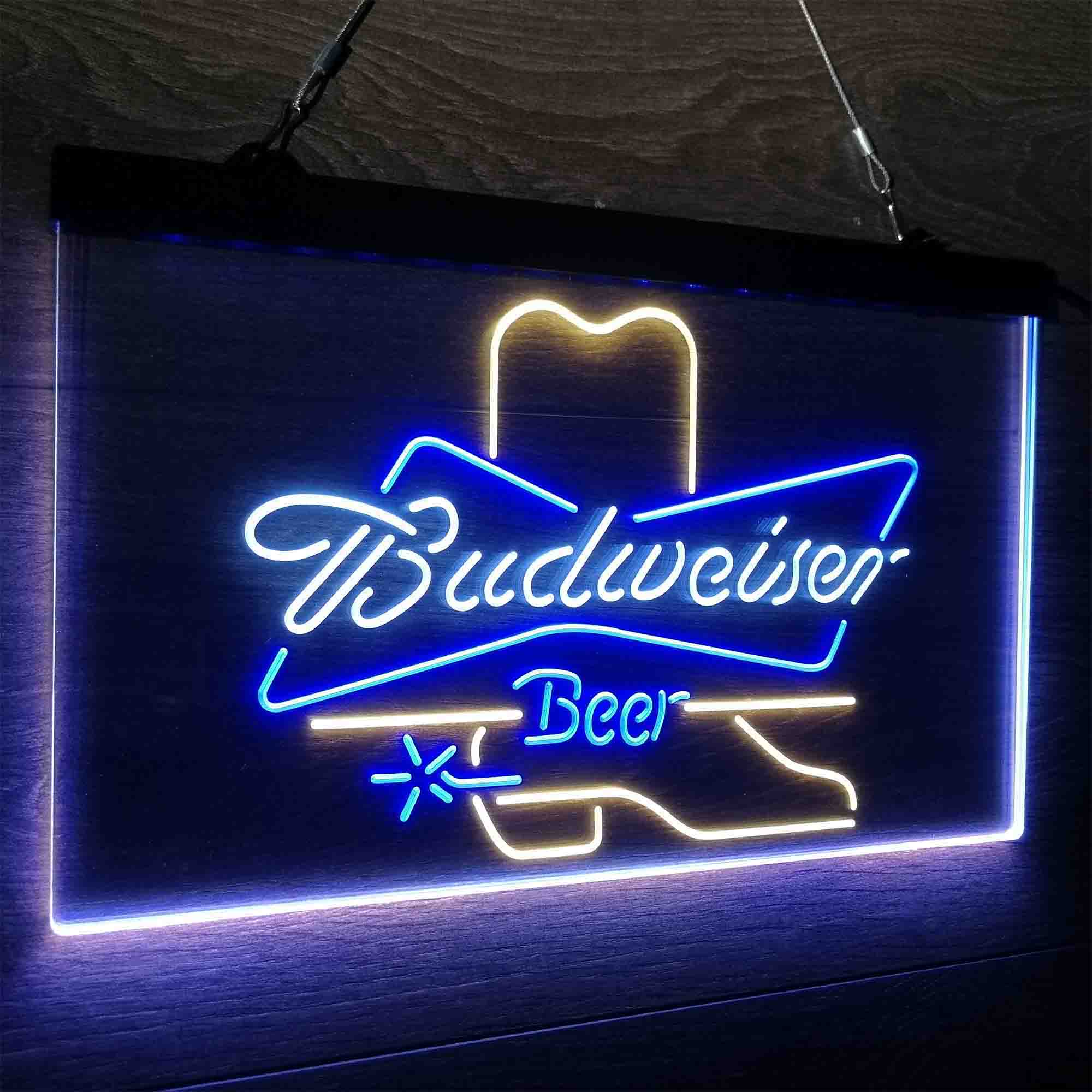 Budweisers Cowboys Boot Home Beer Bar Decoration Gifts Neon LED Sign 3 Colors