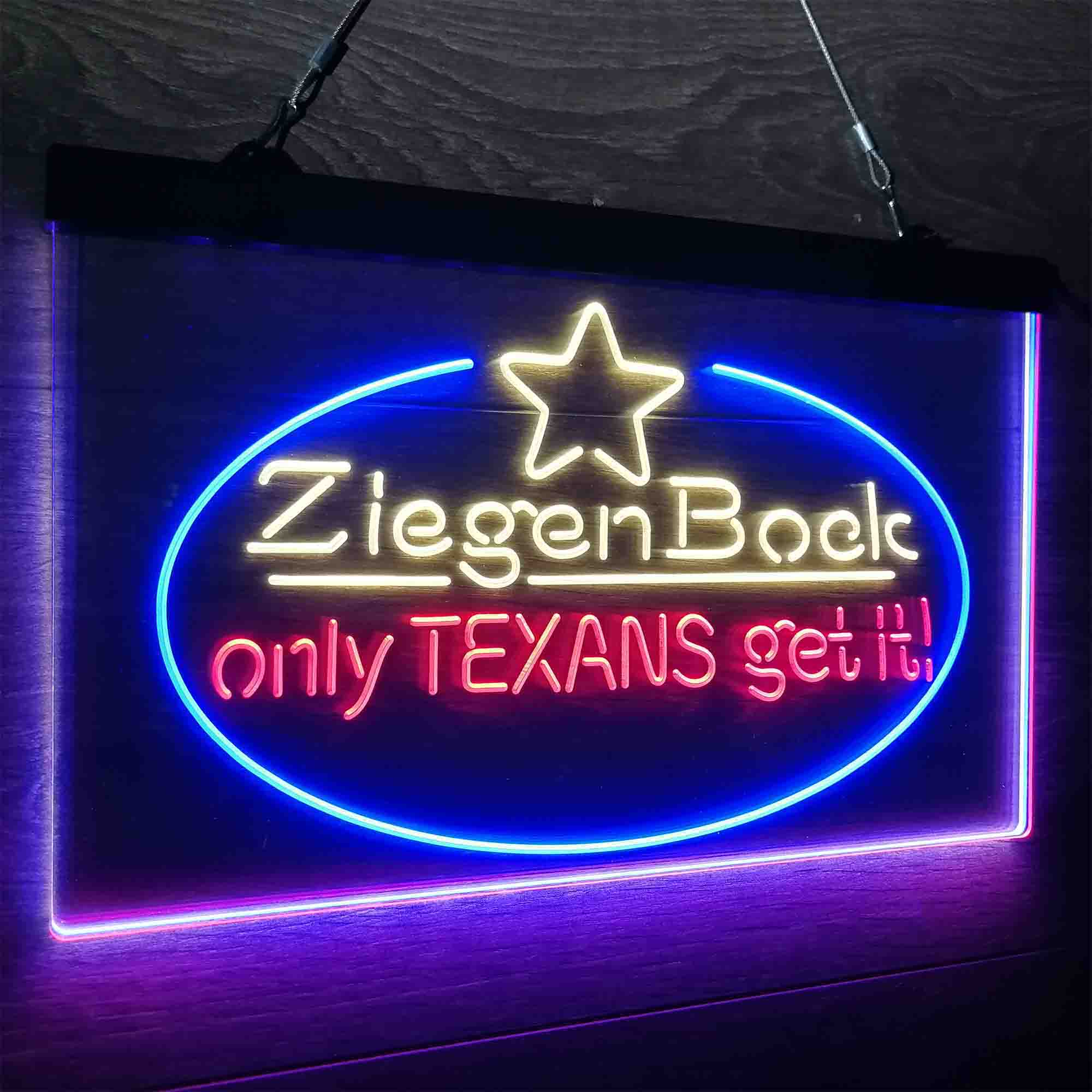 ZiegenBock Amber Only Texans Get it Neon LED Sign 3 Colors