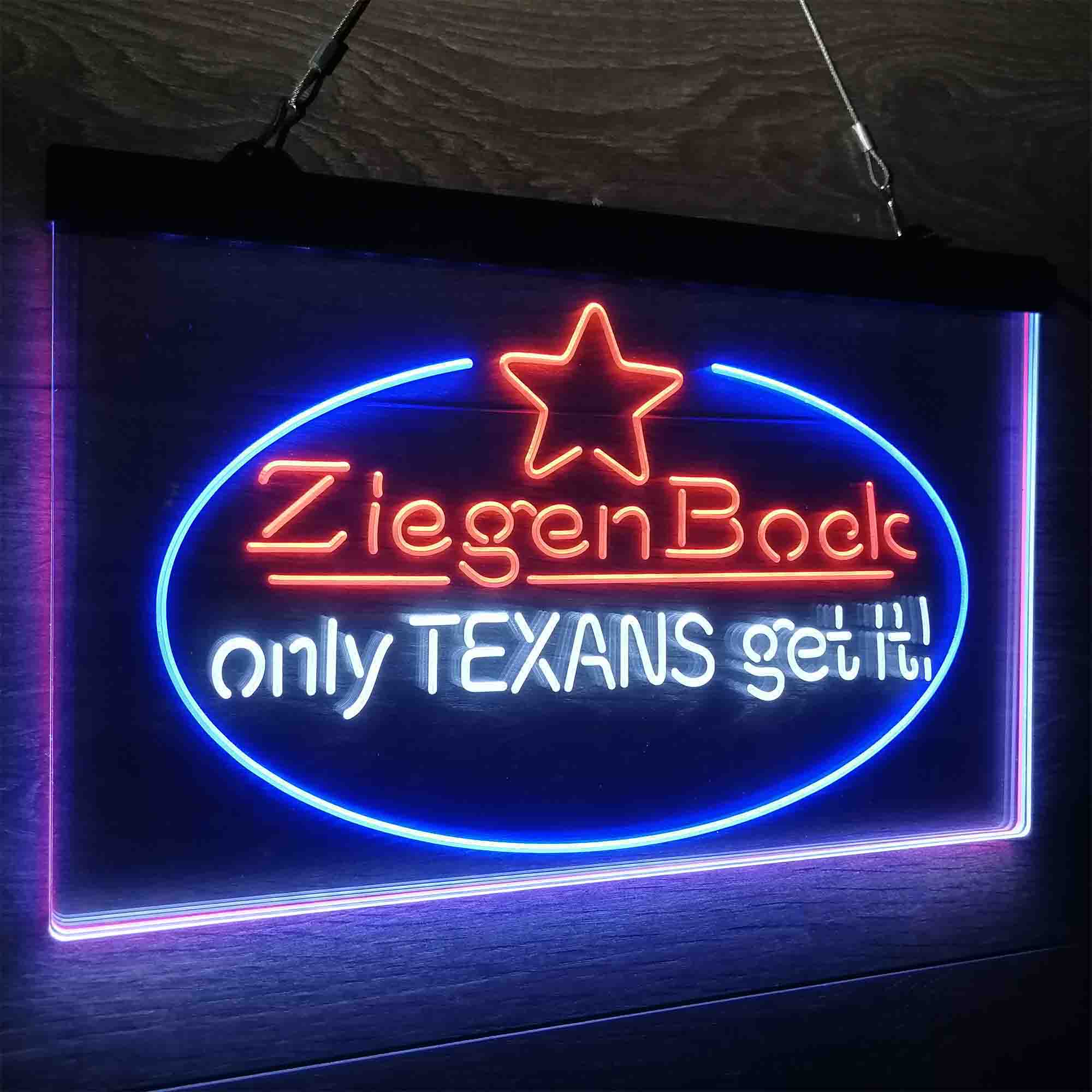 ZiegenBock Amber Only Texans Get it Neon LED Sign 3 Colors