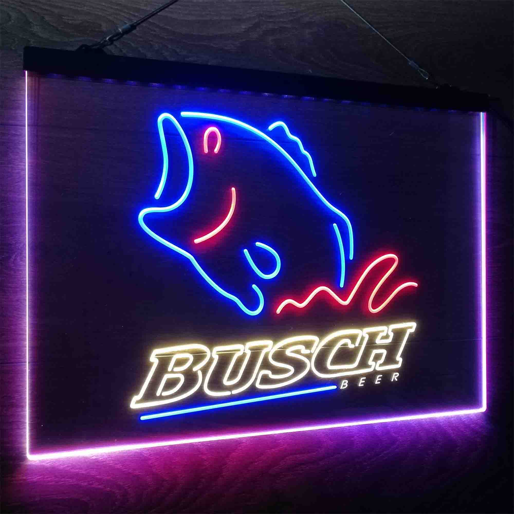 Busch Beer Fishing Camp Neon LED Sign 3 Colors