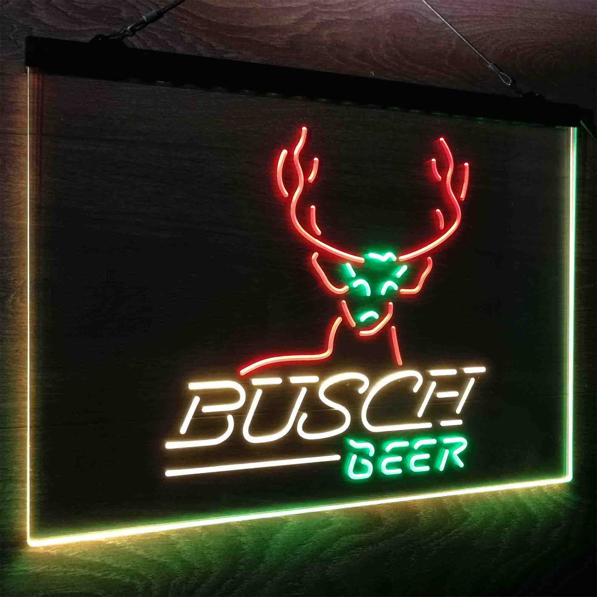 Buschs Beer Cabin Deer Hunt Neon LED Sign 3 Colors