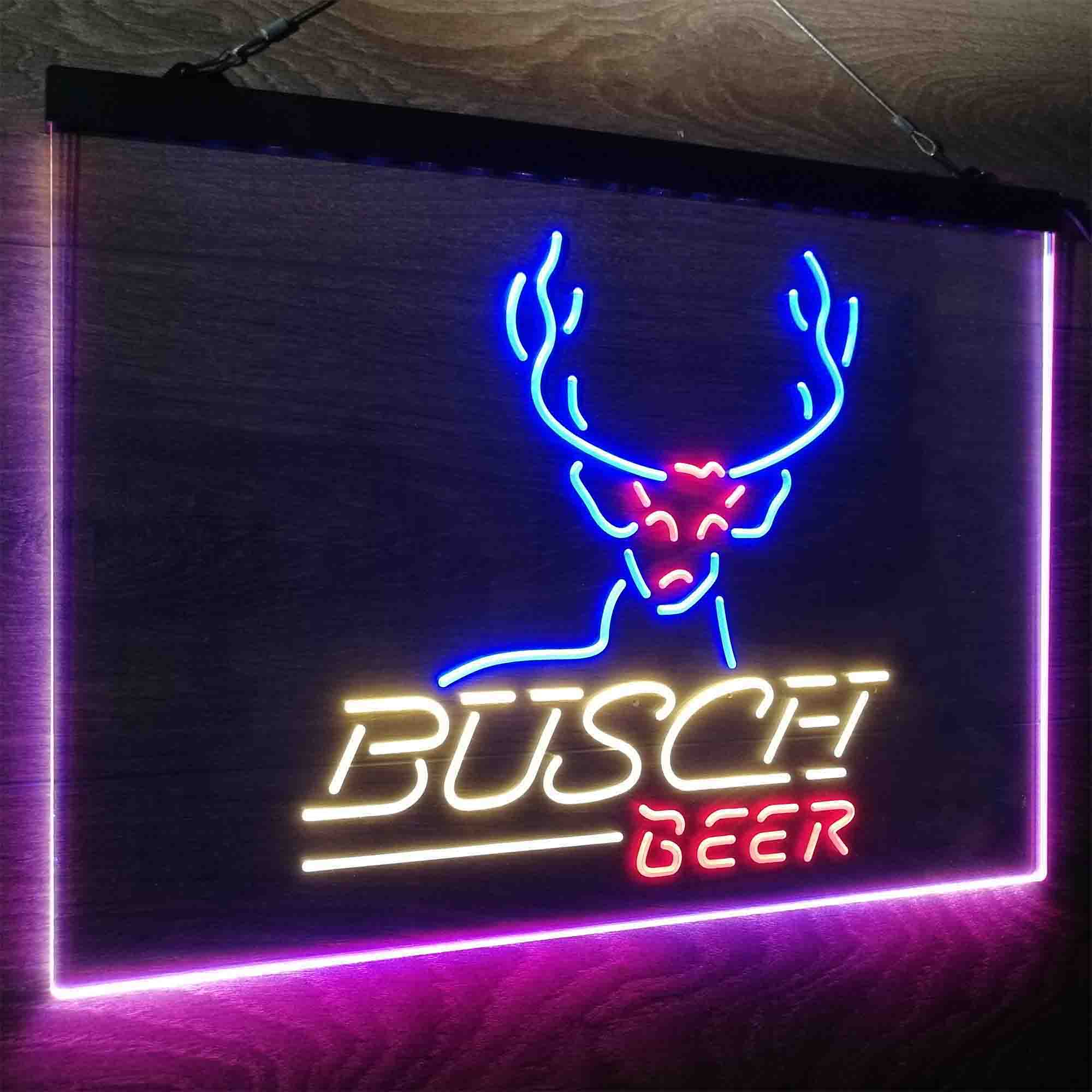 Buschs Beer Cabin Deer Hunt Neon LED Sign 3 Colors