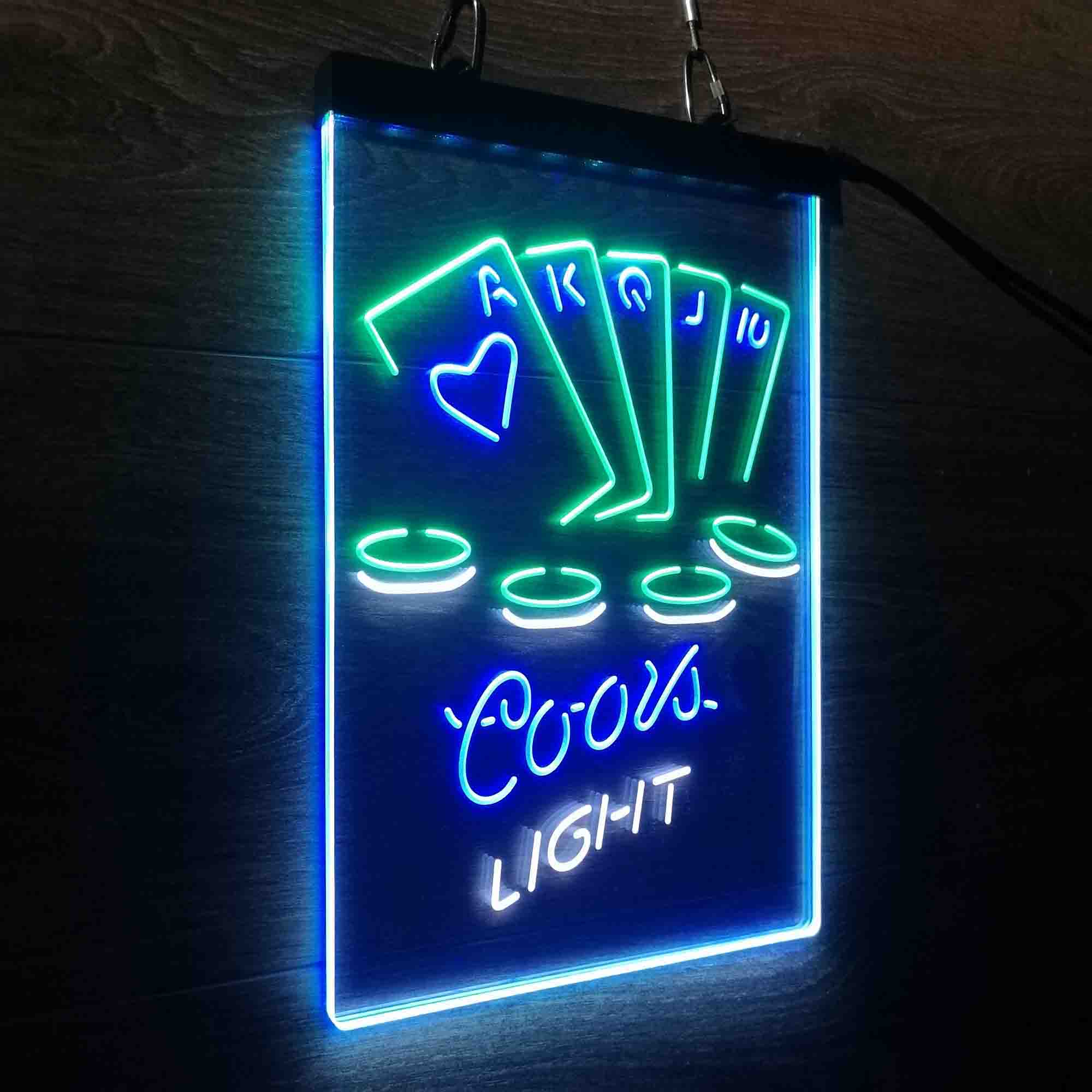 Coors Light Poker Casino Game Room Neon LED Sign 3 Colors