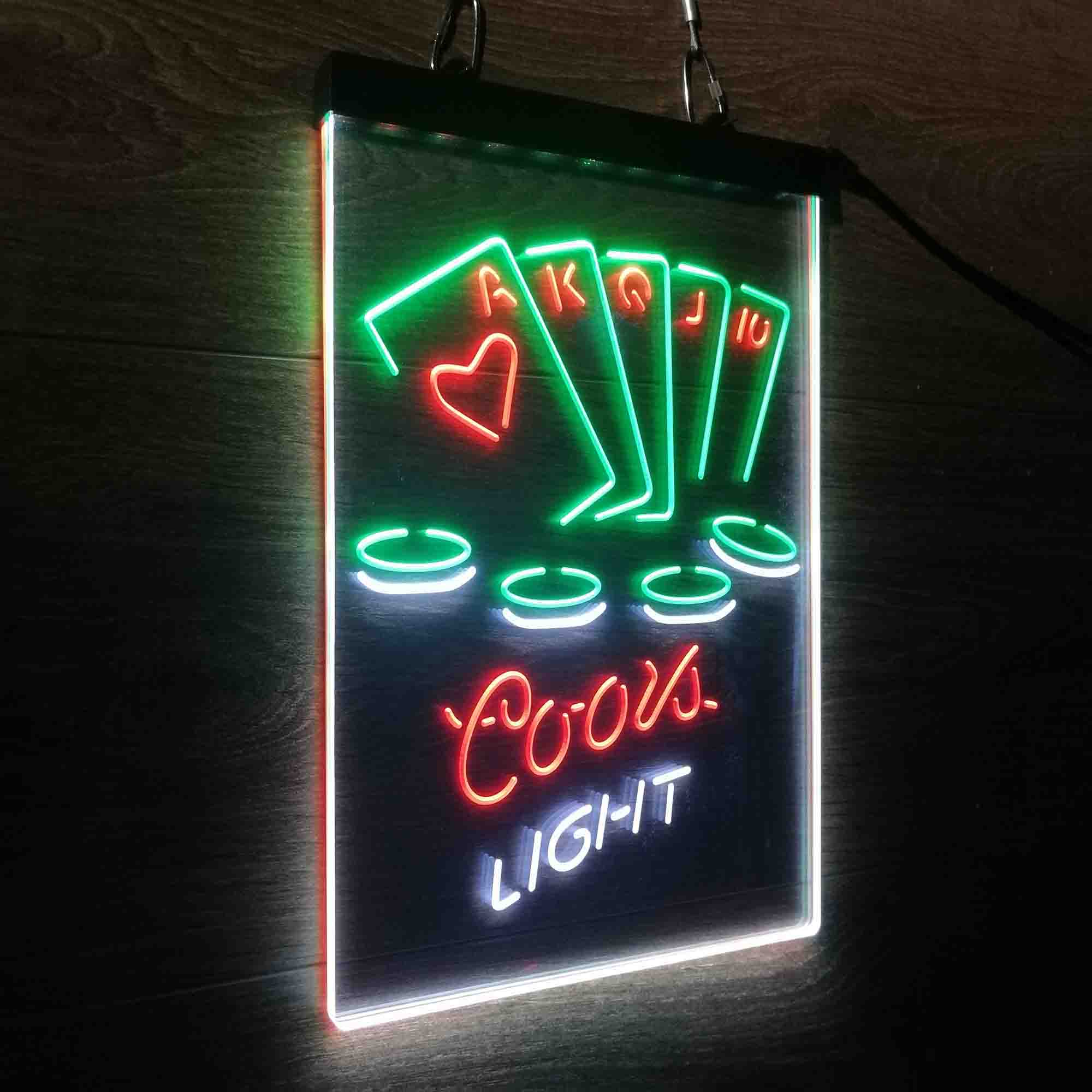 Coors Light Poker Casino Game Room Neon LED Sign 3 Colors