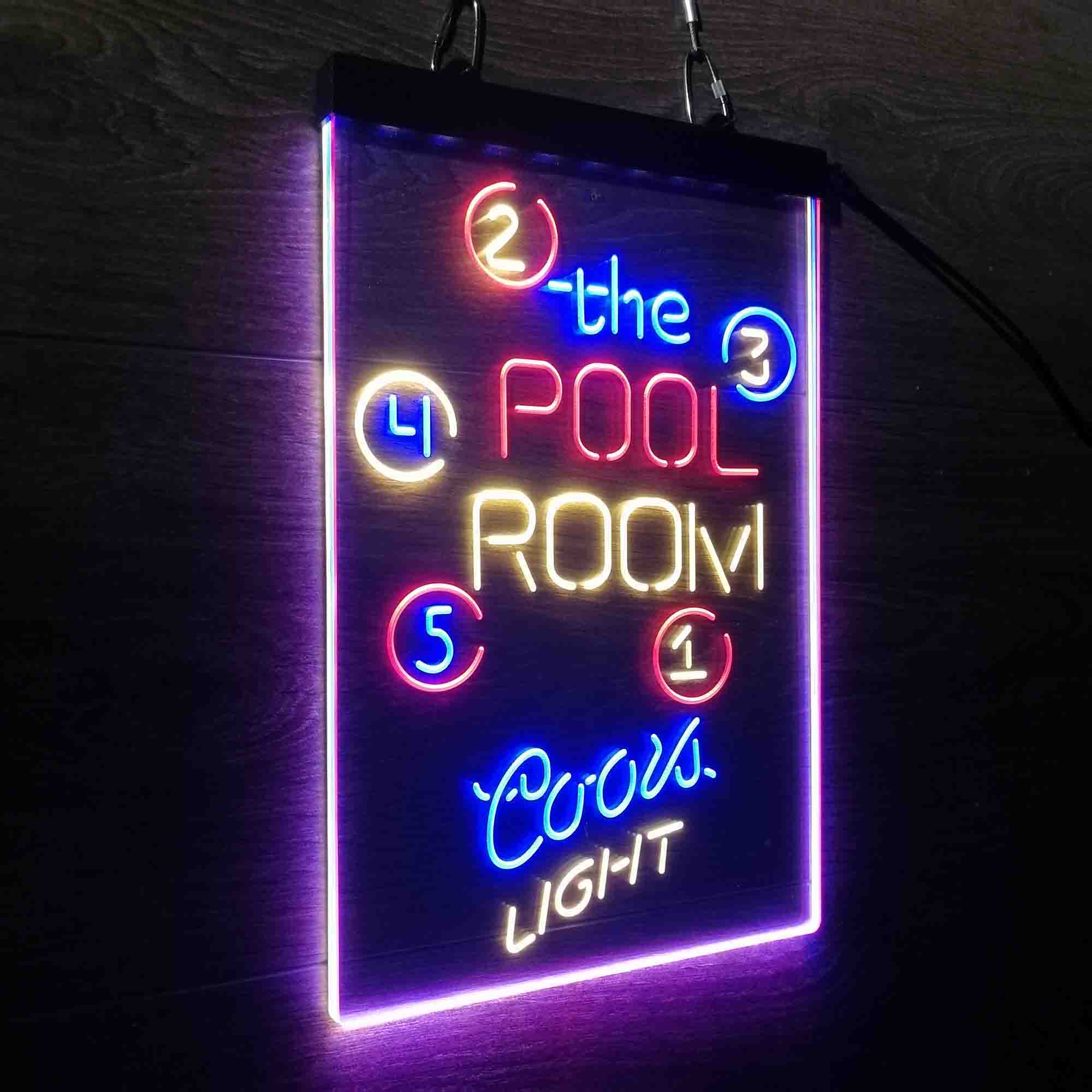 Coors Light Pool Room Man Cave Neon LED Sign 3 Colors